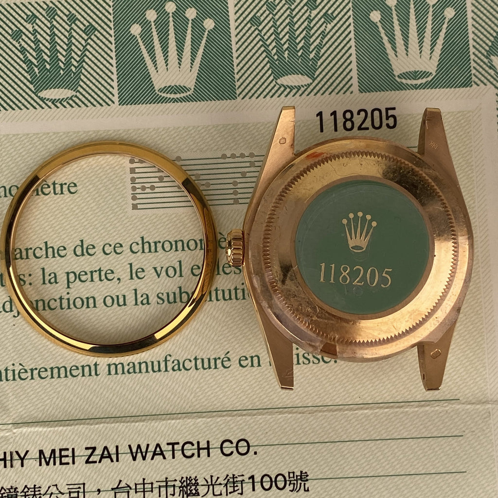 2000 Rolex Day-Date 118205 Unpolished President Rose Gold with Factory Diamond Dial with Box & Papers