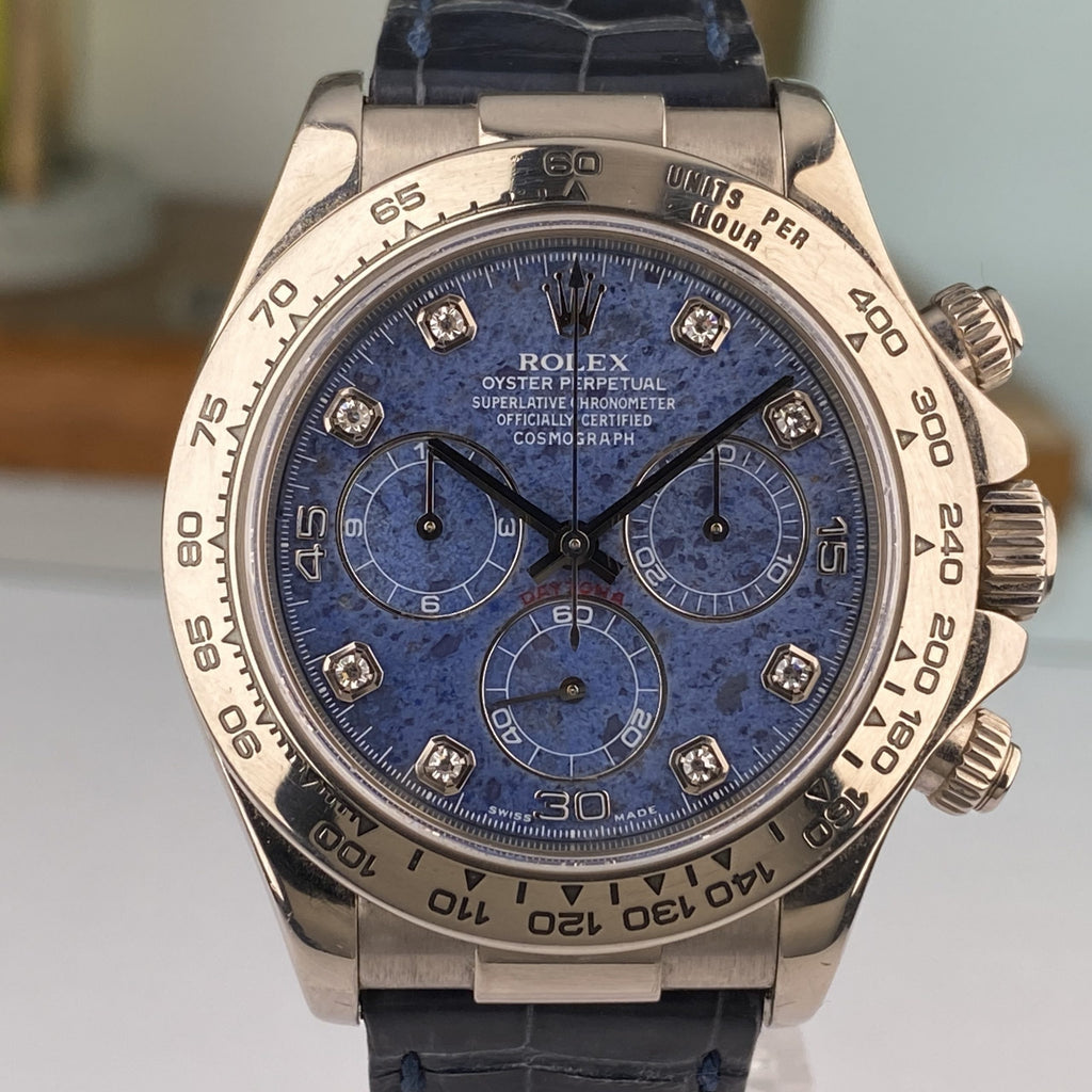 2001 Rolex Daytona 116519 Factory Sodalite Diamond Dial