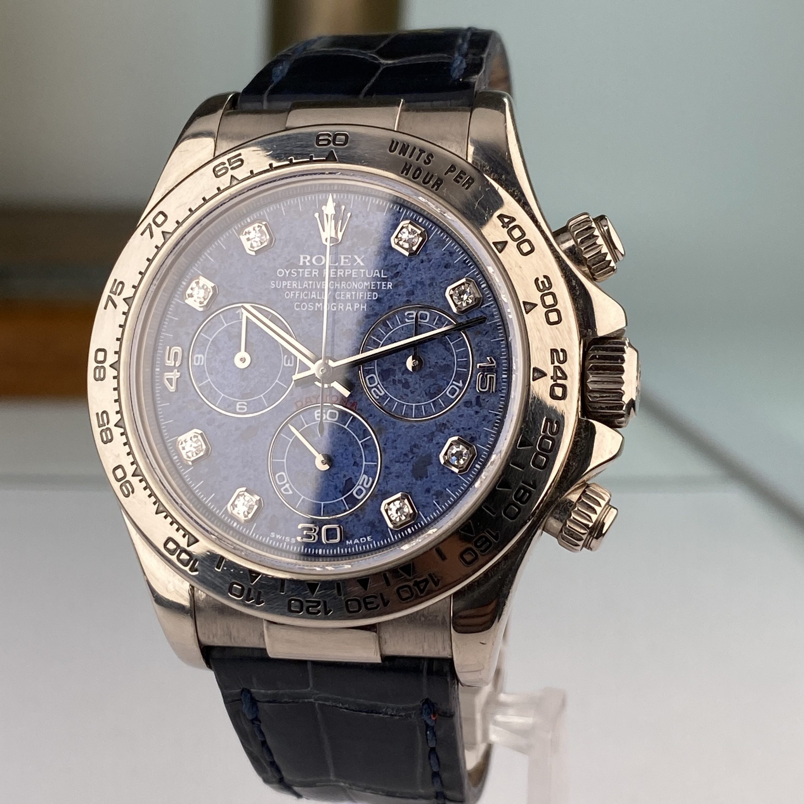 2001 Rolex Daytona 116519 Factory Sodalite Diamond Dial