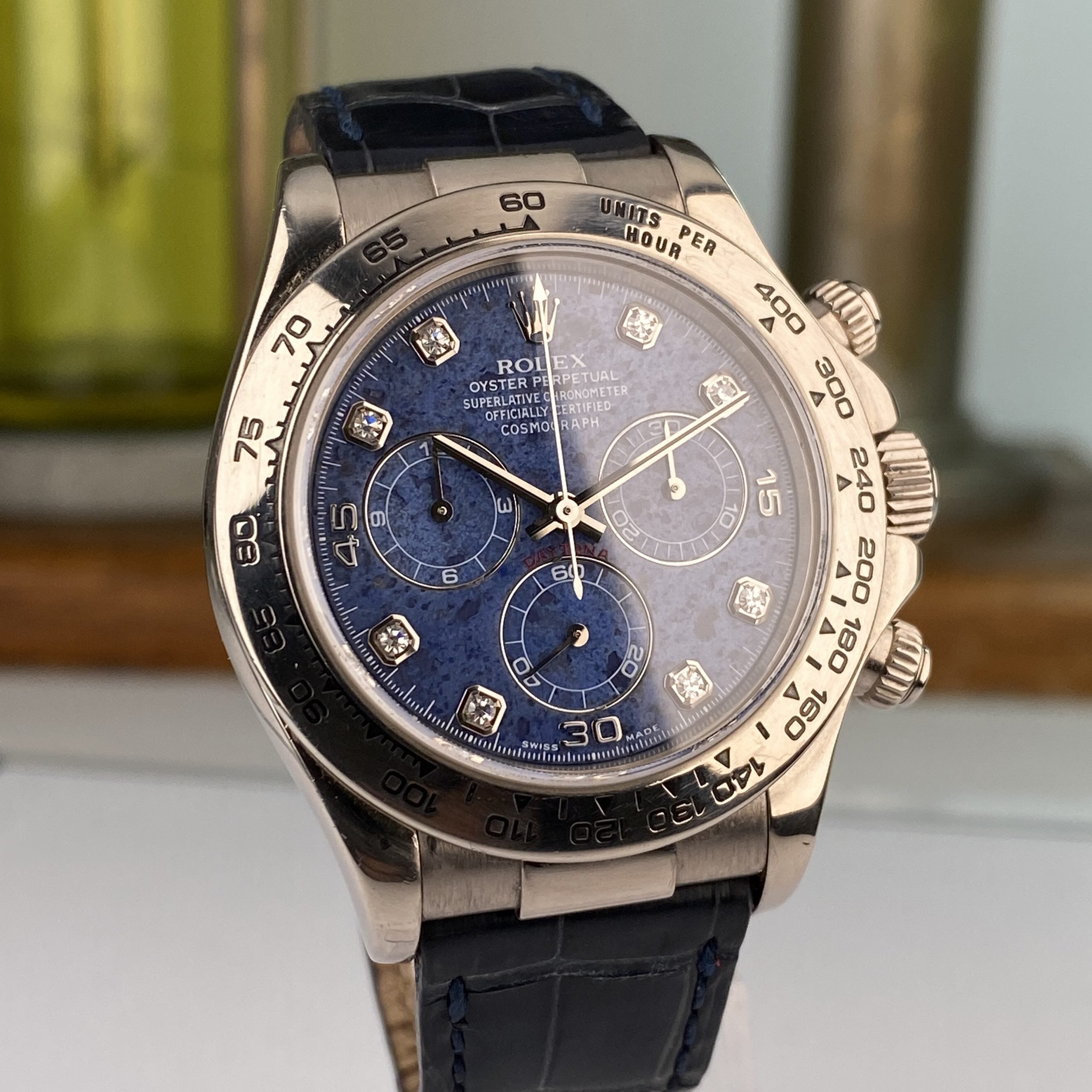 2001 Rolex Daytona 116519 Factory Sodalite Diamond Dial