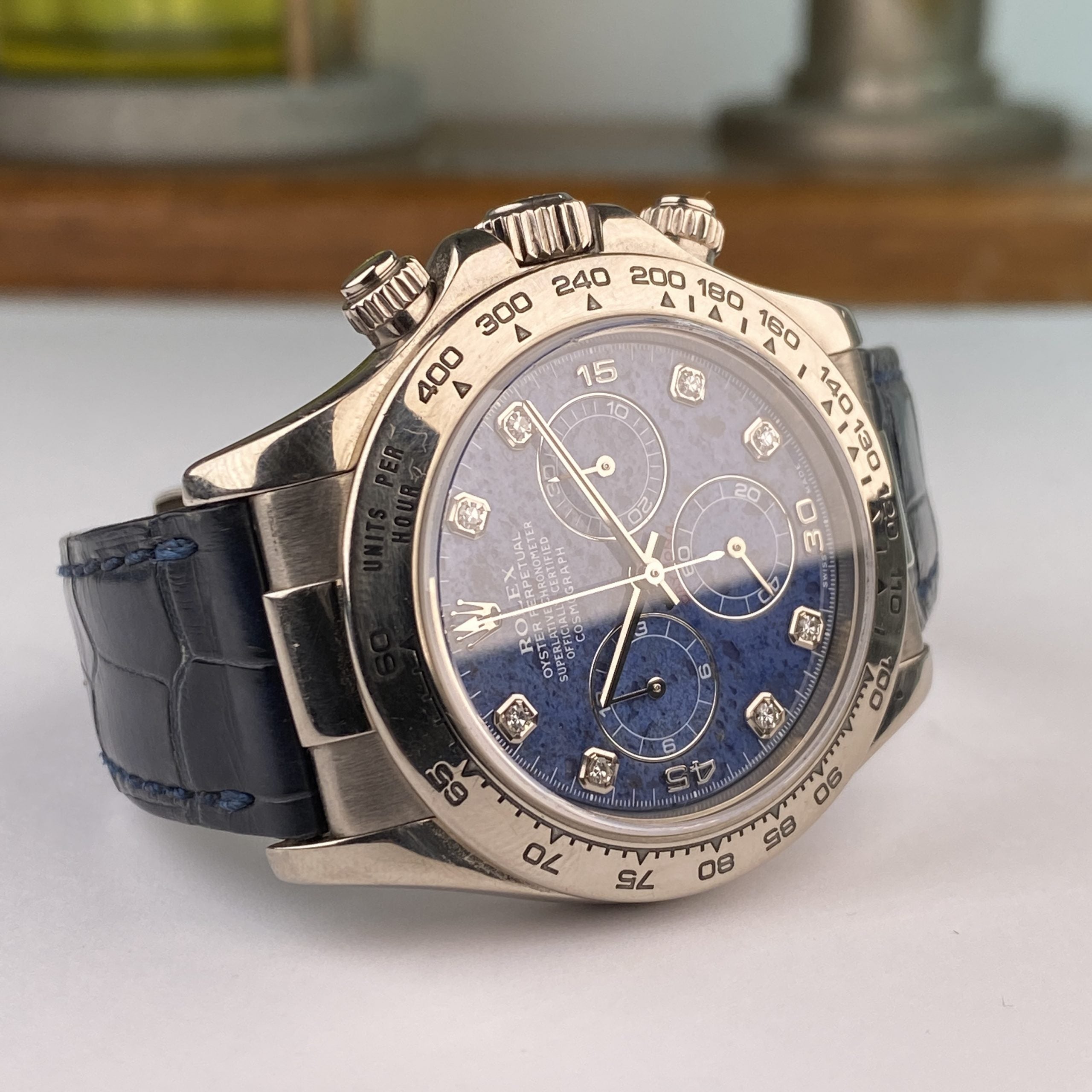 2001 Rolex Daytona 116519 Factory Sodalite Diamond Dial