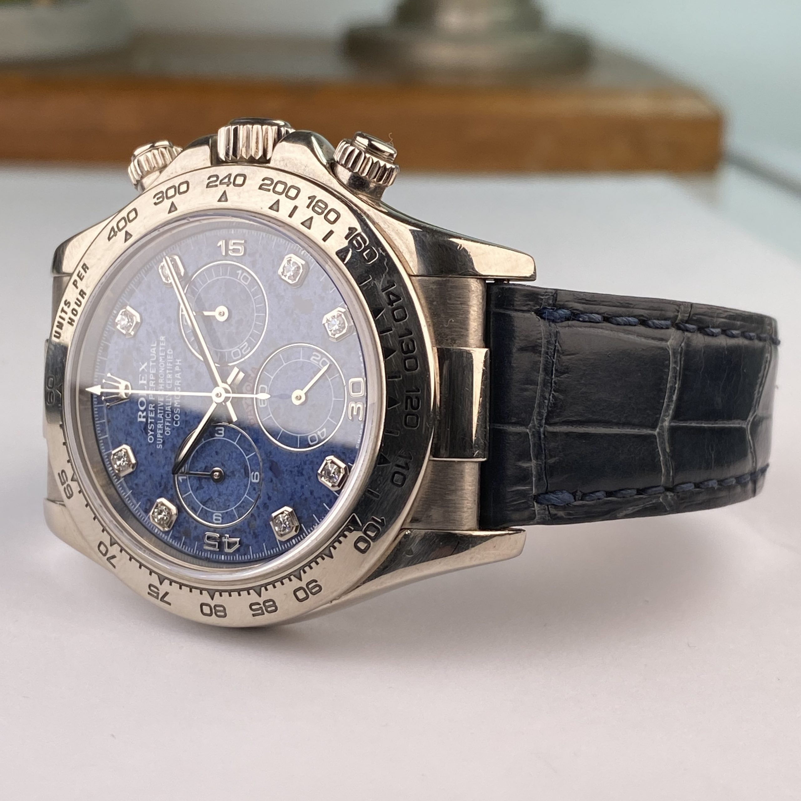 2001 Rolex Daytona 116519 Factory Sodalite Diamond Dial