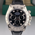 2001 Rolex Daytona 116519 White Gold Factory Black Diamond Dial