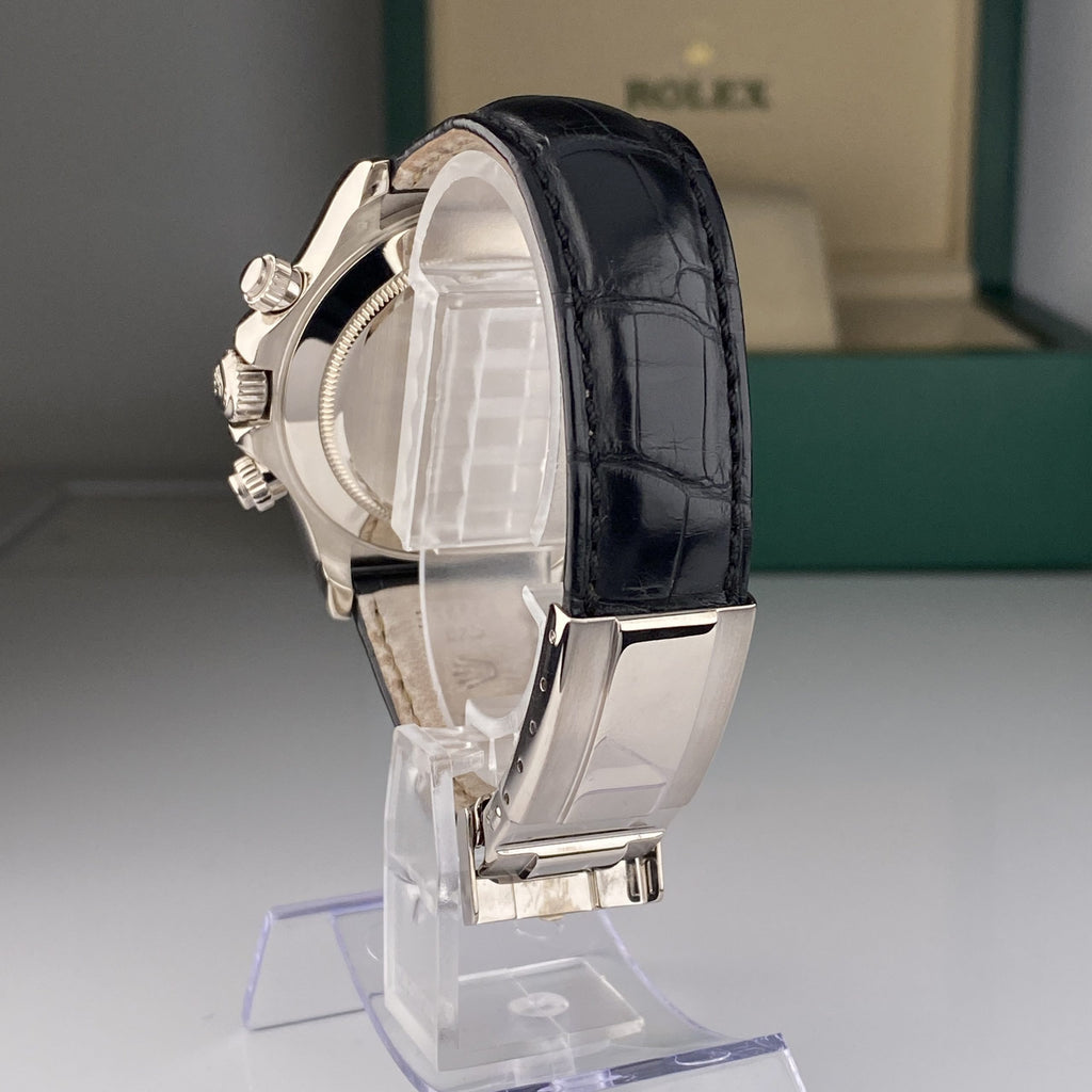 2001 Rolex Daytona 116519 White Gold Factory Black Diamond Dial