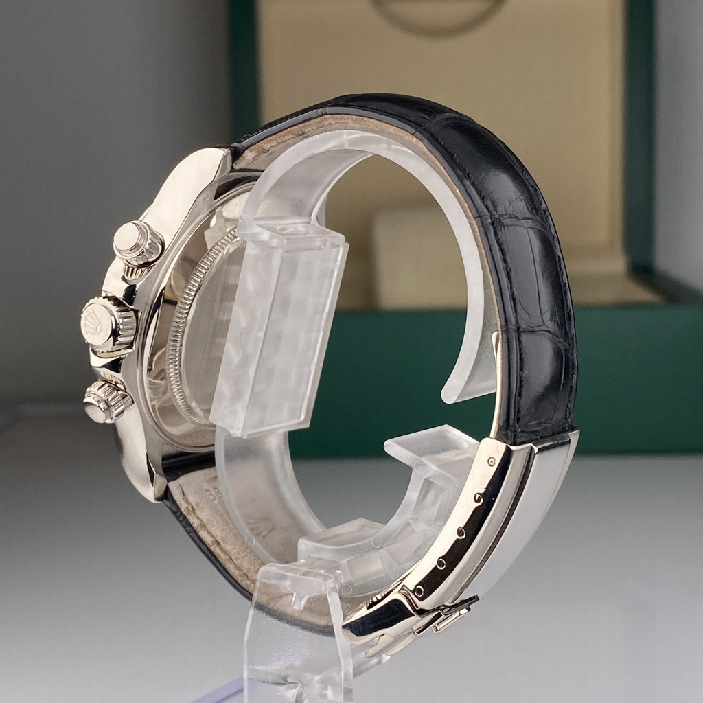2001 Rolex Daytona 116519 White Gold Factory Black Diamond Dial