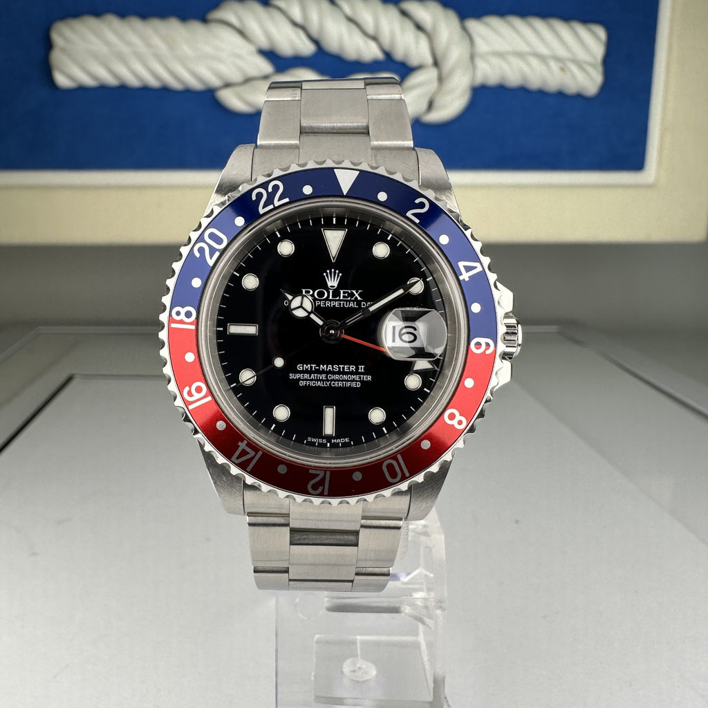 2001 Rolex GMT-Master II 16710 Unpolished Red & Red Pepsi in Mint condition