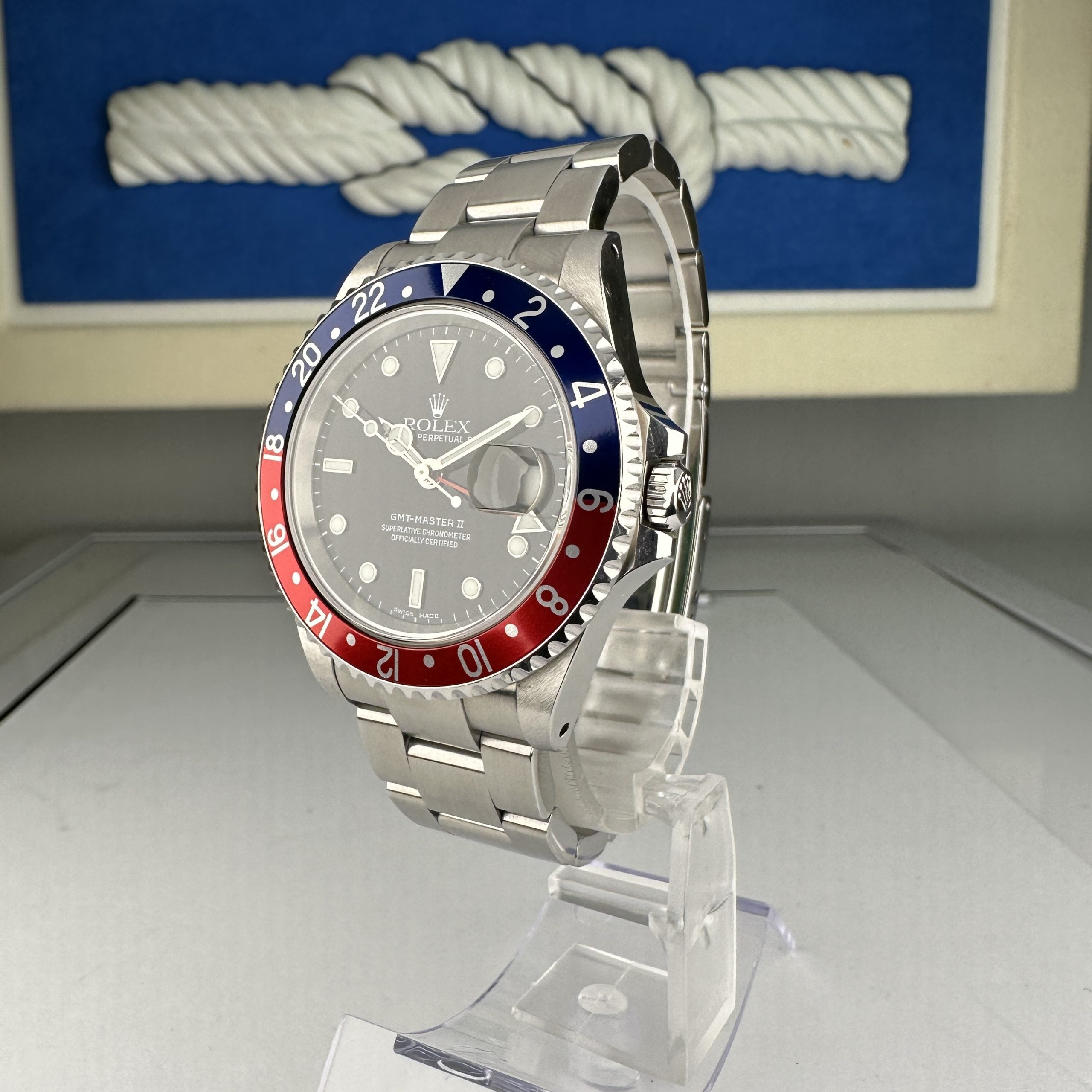 2001 Rolex GMT-Master II 16710 Unpolished Red & Red Pepsi in Mint condition