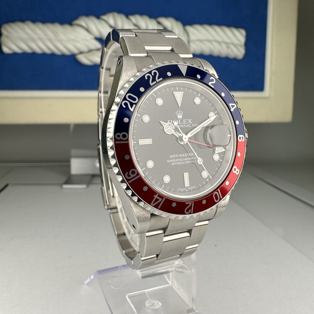 2001 Rolex GMT-Master II 16710 Unpolished Red & Red Pepsi in Mint condition