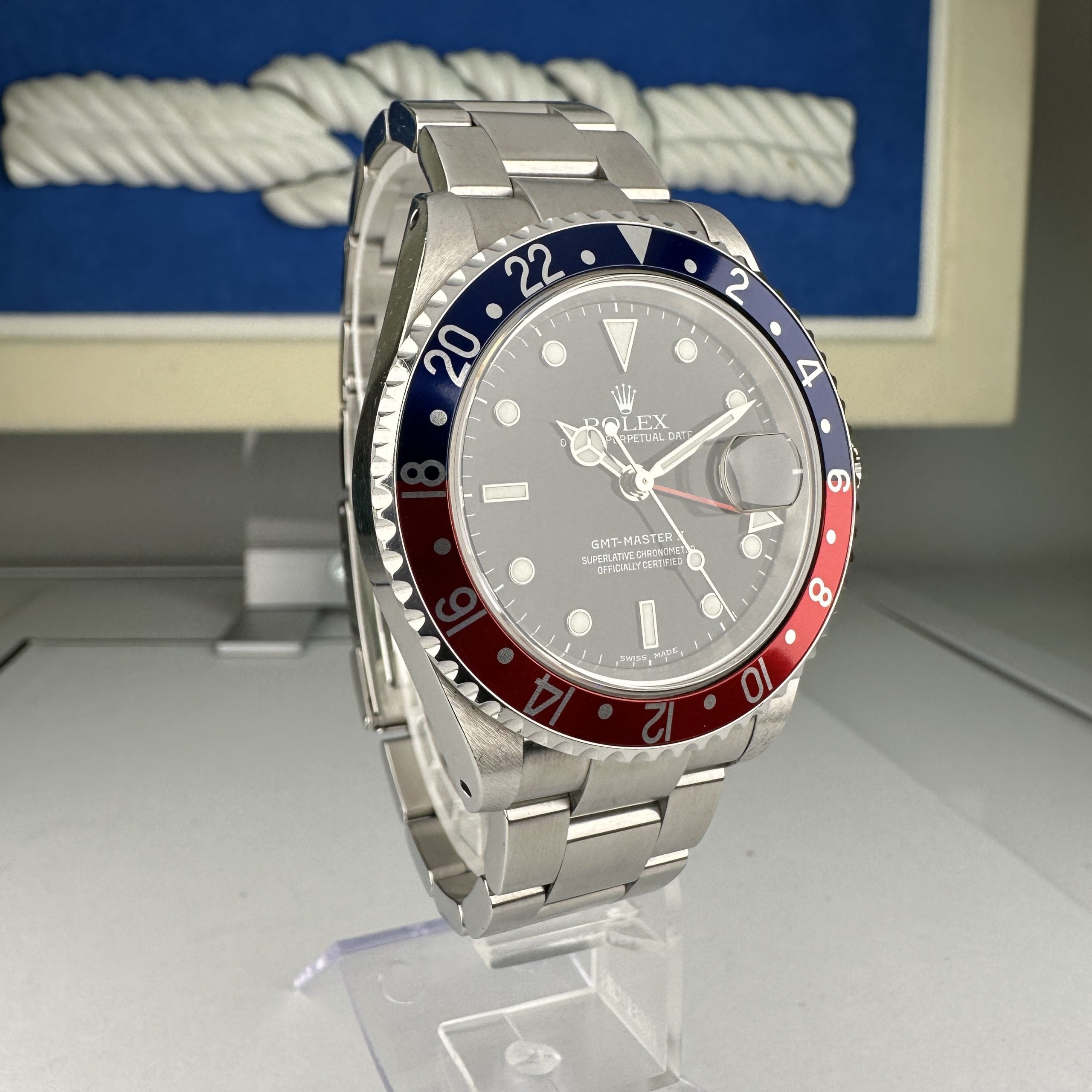 2001 Rolex GMT-Master II 16710 Unpolished Red & Red Pepsi in Mint condition