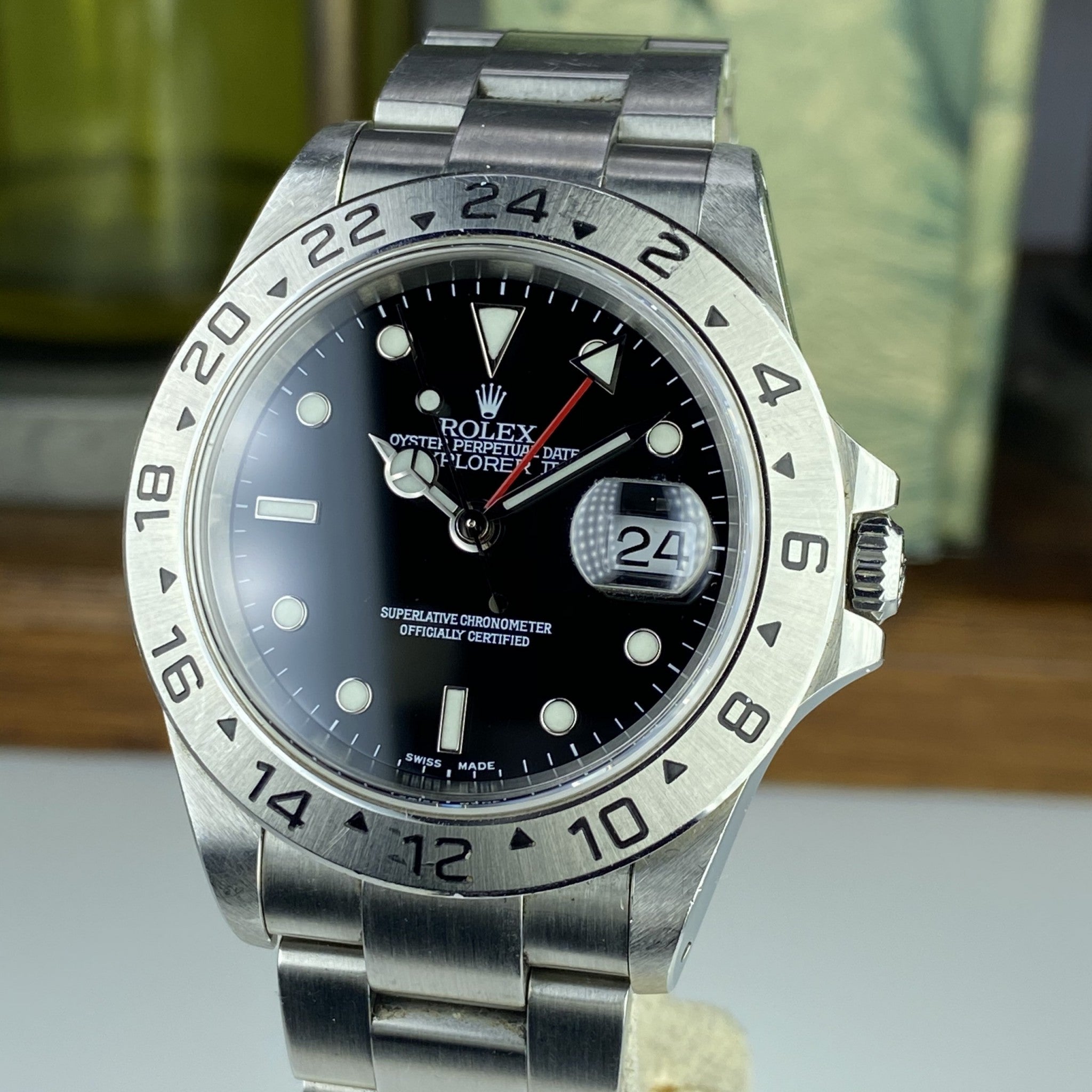 2001 Rolex Explorer II 16570 Unpolished Black Dial
