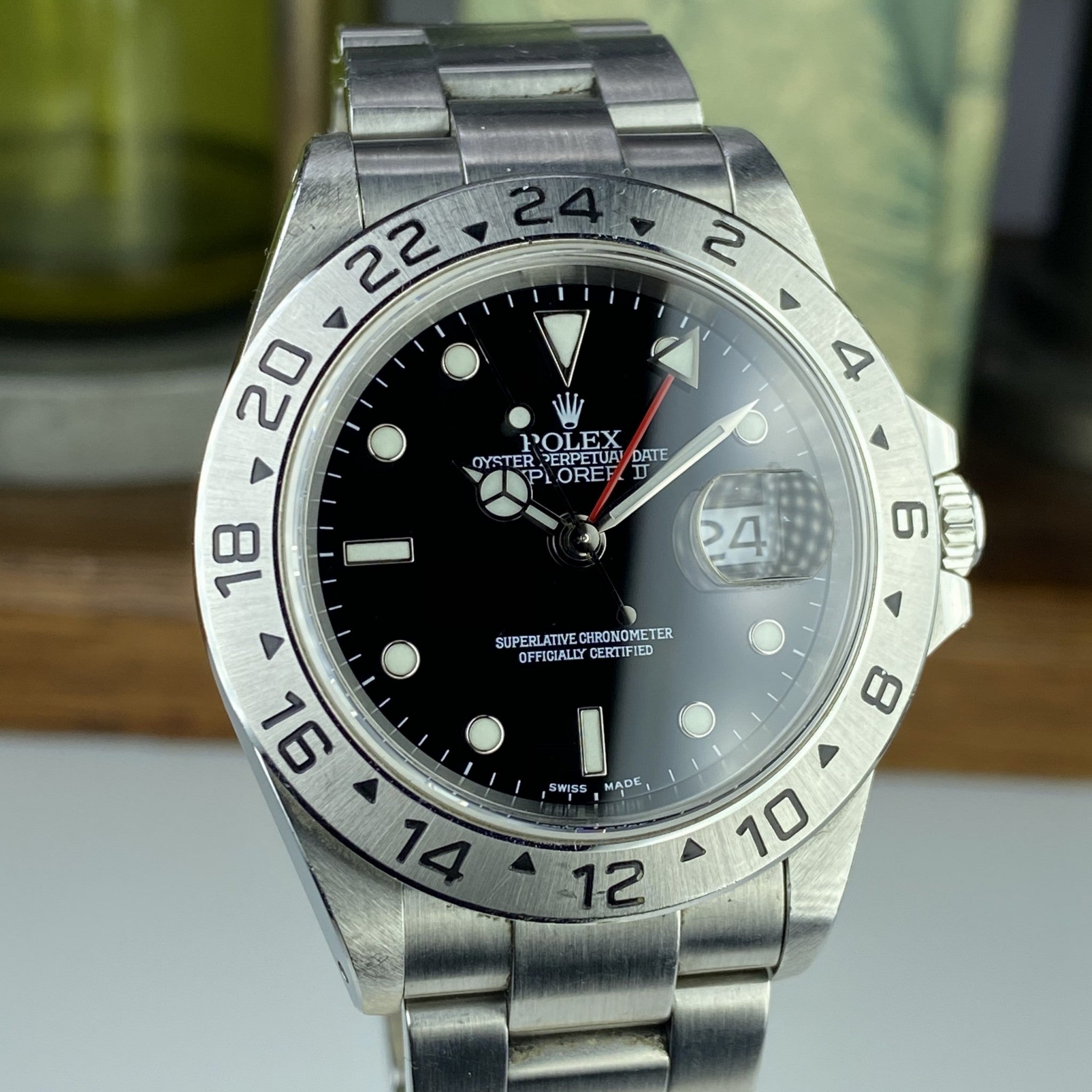 2001 Rolex Explorer II 16570 Unpolished Black Dial