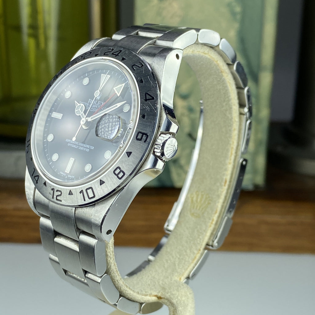 2001 Rolex Explorer II 16570 Unpolished Black Dial