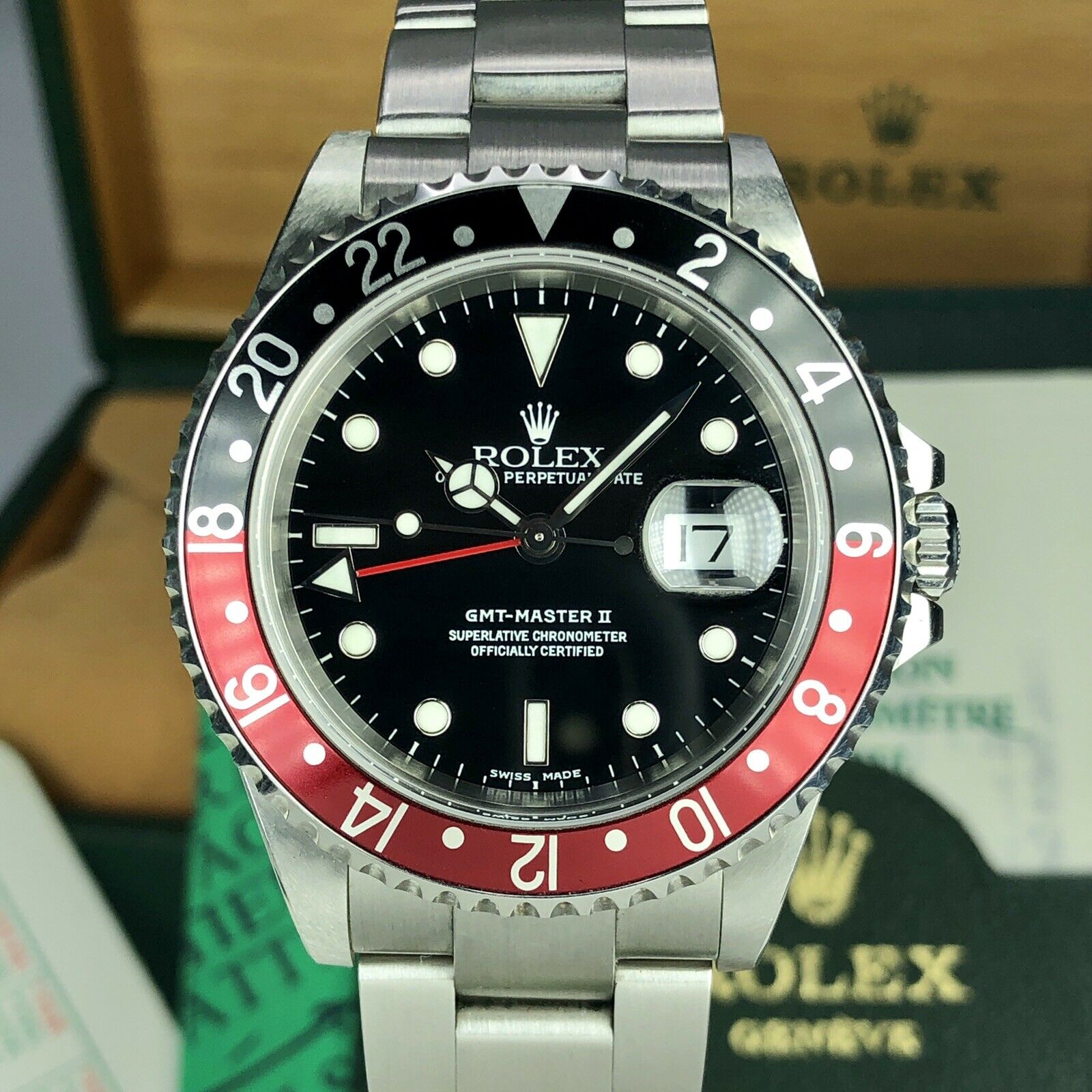 2002 NOS Rolex GMT Master II 16710 Coke New Old Stock Full Set Box & Papers