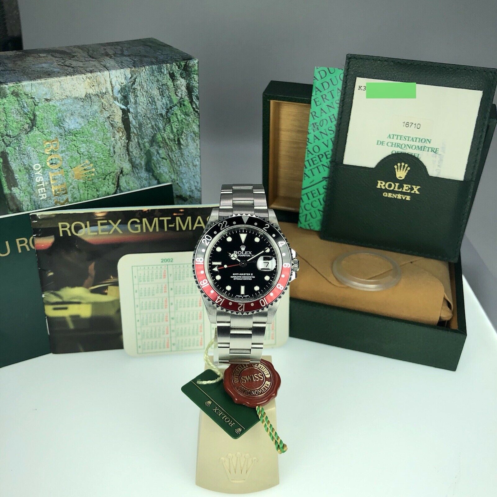 2002 NOS Rolex GMT Master II 16710 Coke New Old Stock Full Set Box & Papers