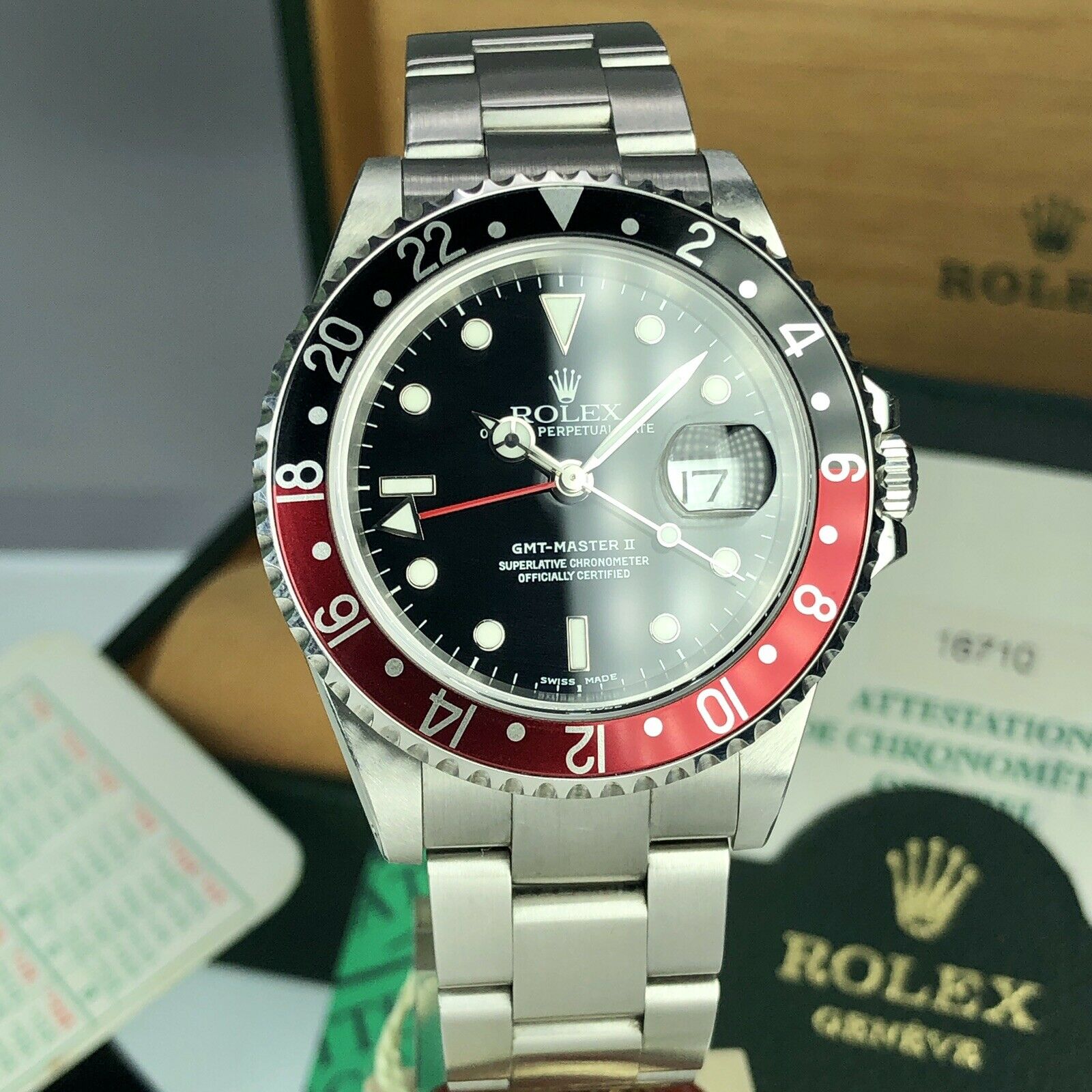 2002 NOS Rolex GMT Master II 16710 Coke New Old Stock Full Set Box & Papers