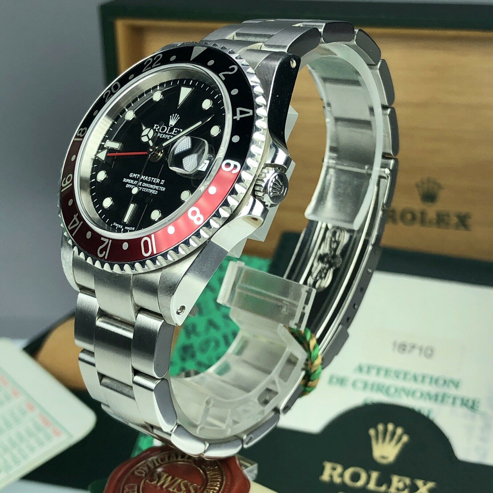 2002 NOS Rolex GMT Master II 16710 Coke New Old Stock Full Set Box & Papers