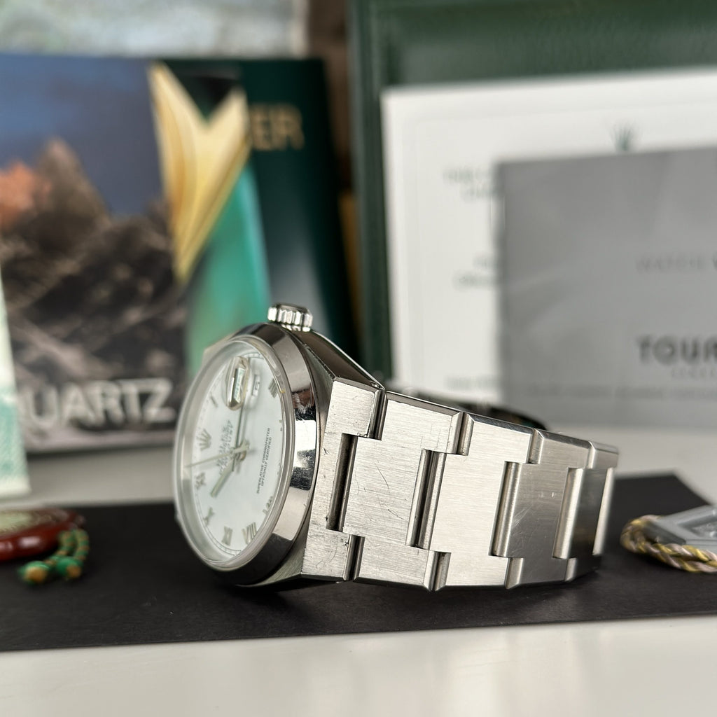 2002 Rolex Datejust Oysterquartz 17000 Last Generation Unpolished Complete Set Box and papers