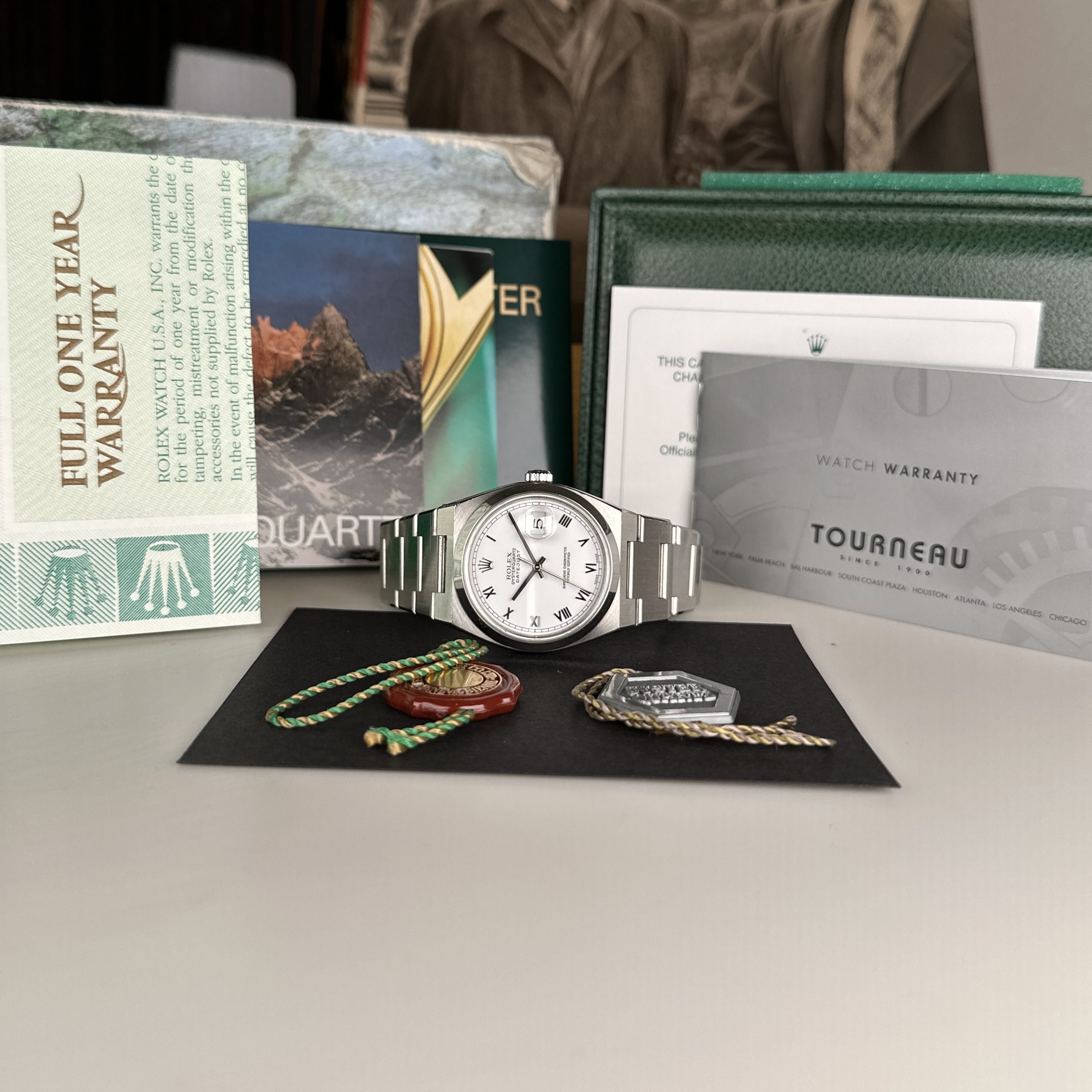 2002 Rolex Datejust Oysterquartz 17000 Last Generation Unpolished Complete Set Box and papers