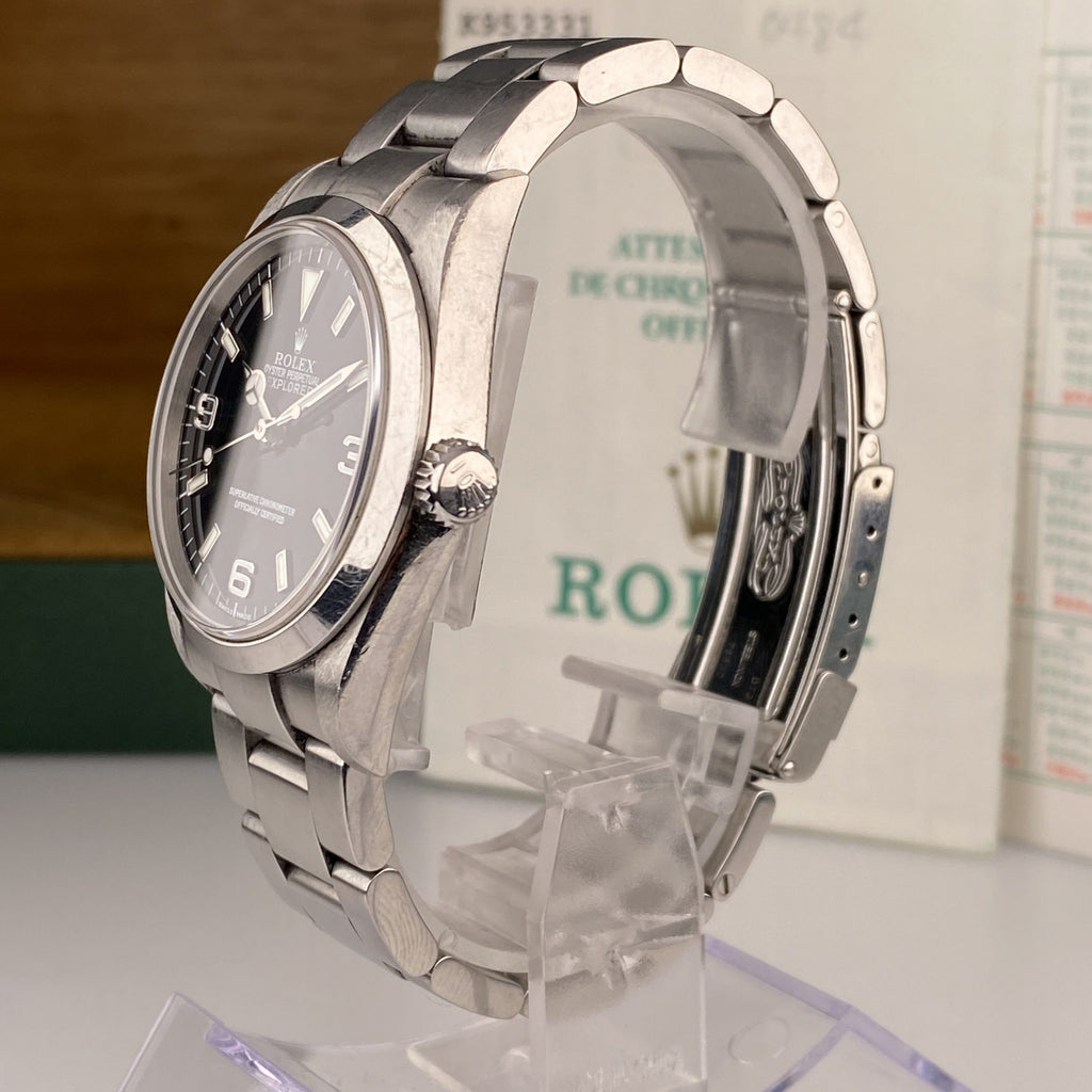 2002 Rolex Explorer 114270 Unpolished Complete Set Box & Papers