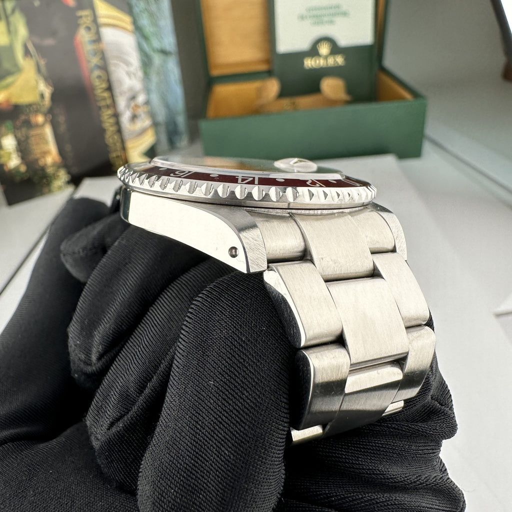 2002 Rolex GMT-Master II 16710 Unpolished Black & Red Coke with Box & Papers