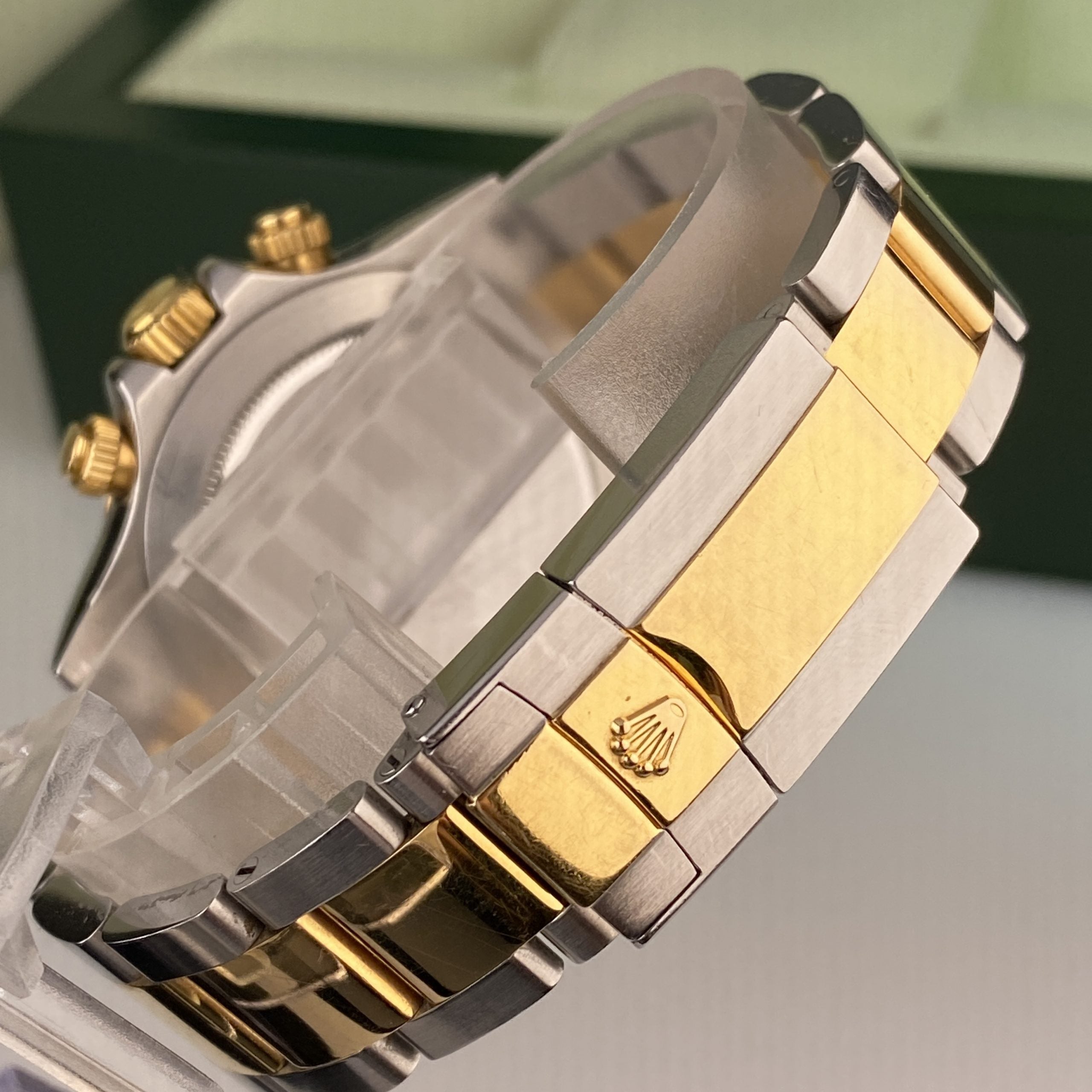 2003 Rolex Daytona 116523 Steel & Gold Unpolished Factory Black Diamond Dial