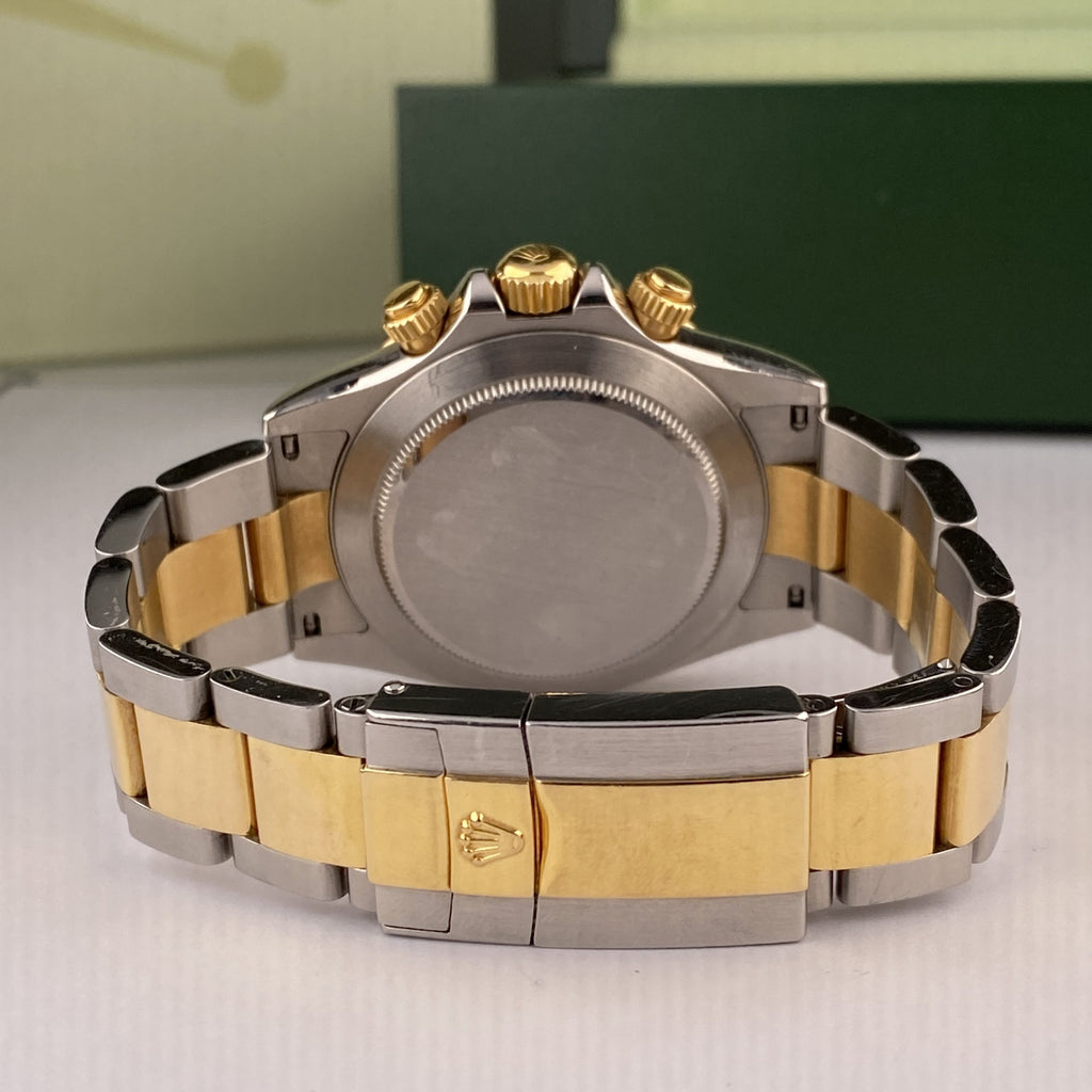 2003 Rolex Daytona 116523 Steel & Gold Unpolished Factory Black Diamond Dial