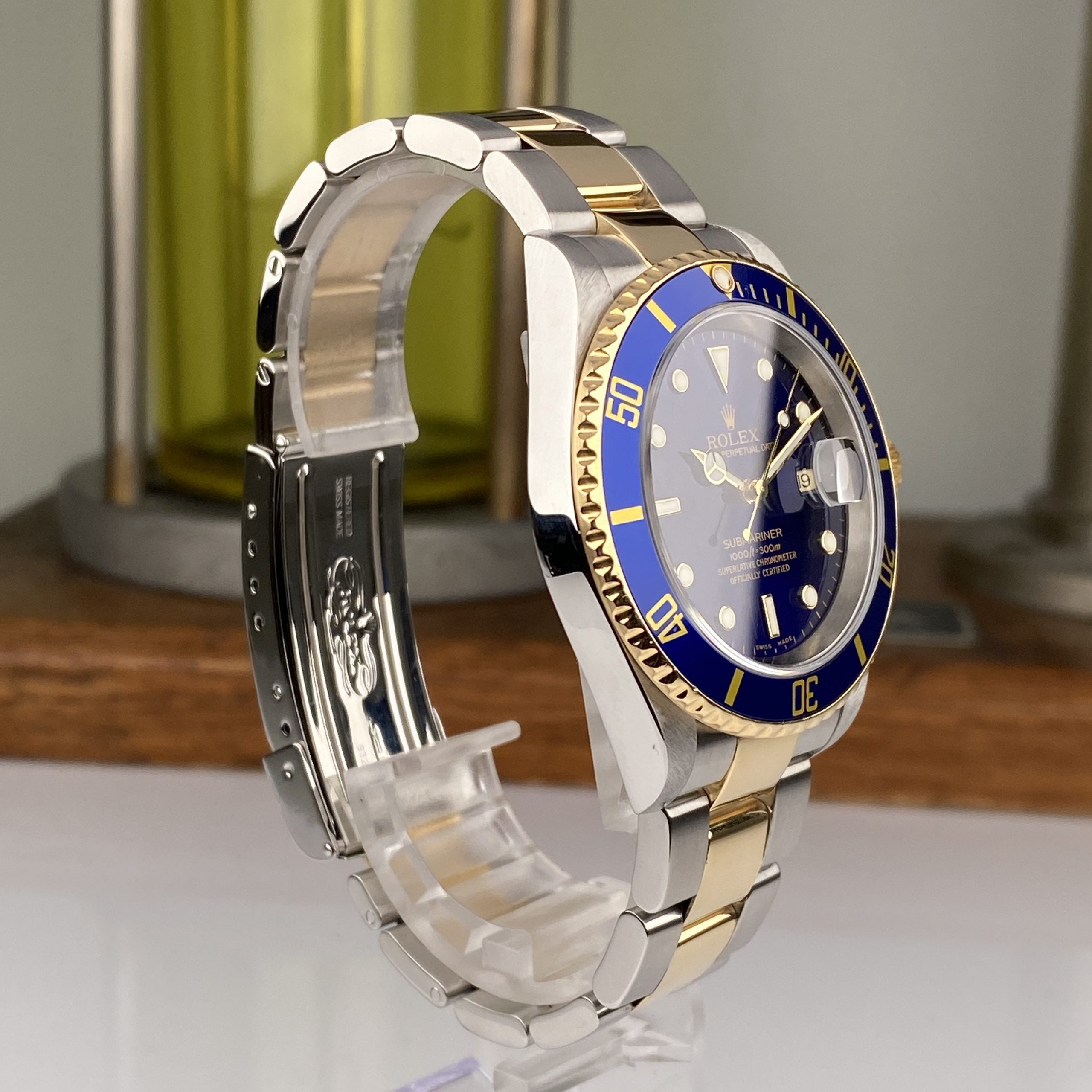 2003 Rolex Submariner 16613 Steel & 18k 2 tone Gold Factory Blue Dial
