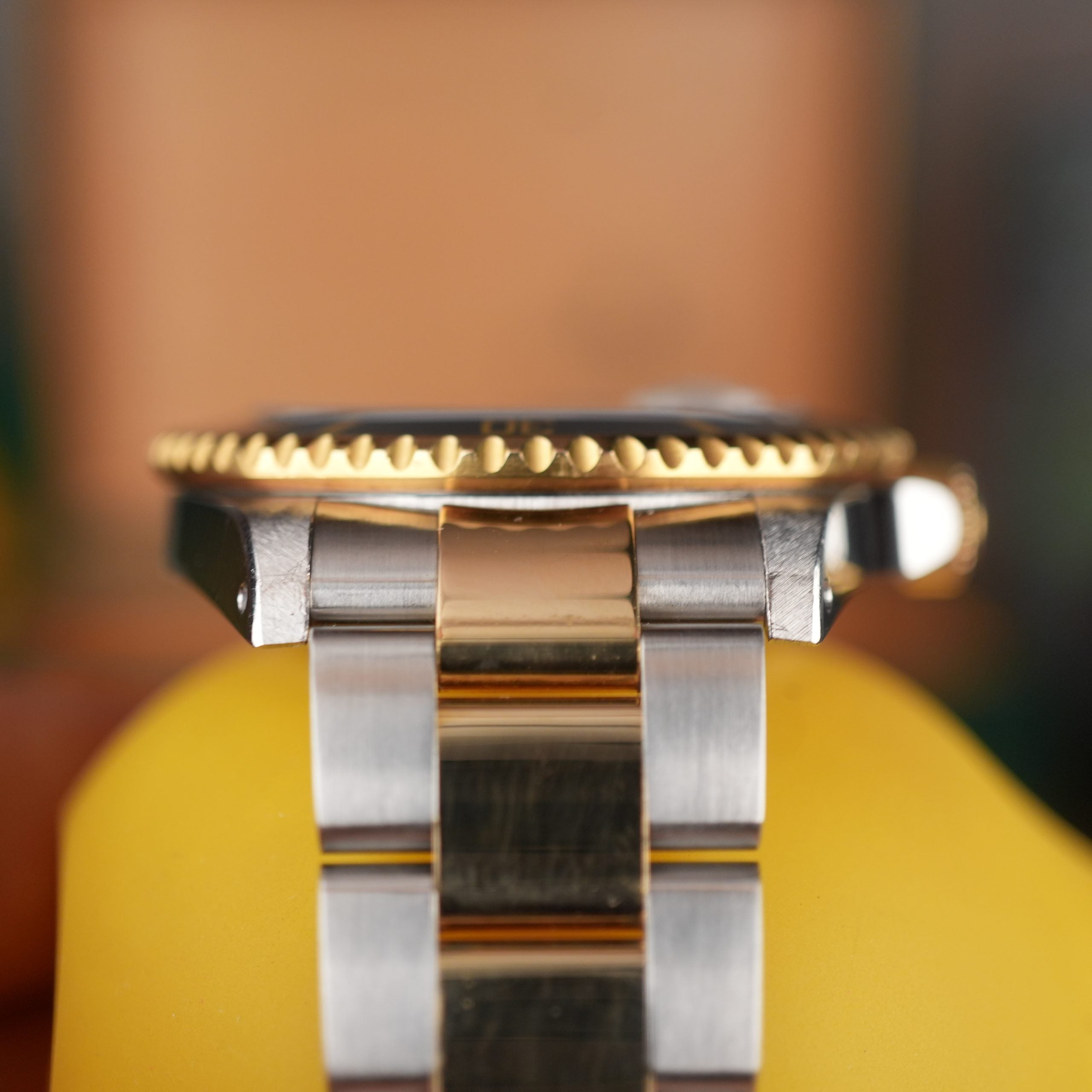2003 Rolex Submariner 16613 Unpolished Gold and Steel Black Dial Box & Papers complete set