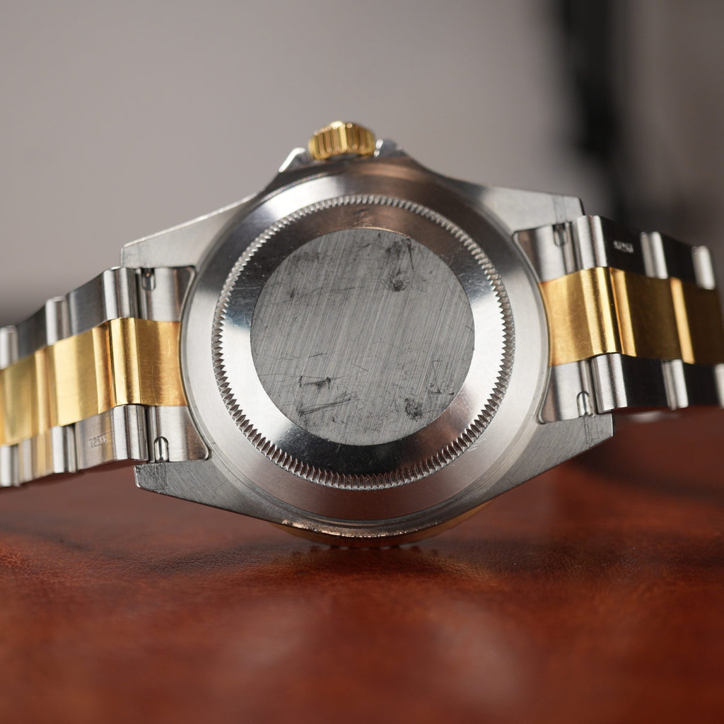 2003 Rolex Submariner 16613 Unpolished Gold and Steel Black Dial Box & Papers complete set
