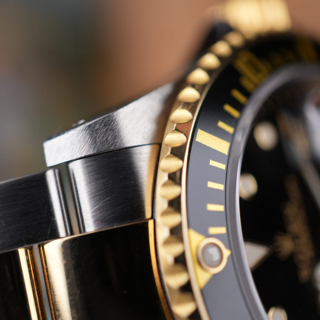 2003 Rolex Submariner 16613 Unpolished Gold and Steel Black Dial Box & Papers complete set