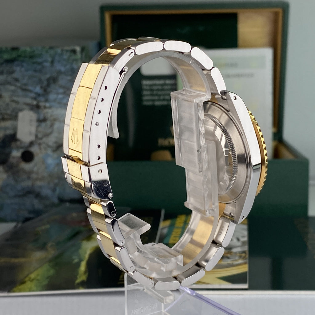 2003 Rolex Submariner 16613 Unpolished Steel & Gold Factory Black Dial Box & Papers complete set