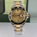 2003 Rolex Submariner 16613 Unpolished Steel & Gold Factory Serti Diamond Dial