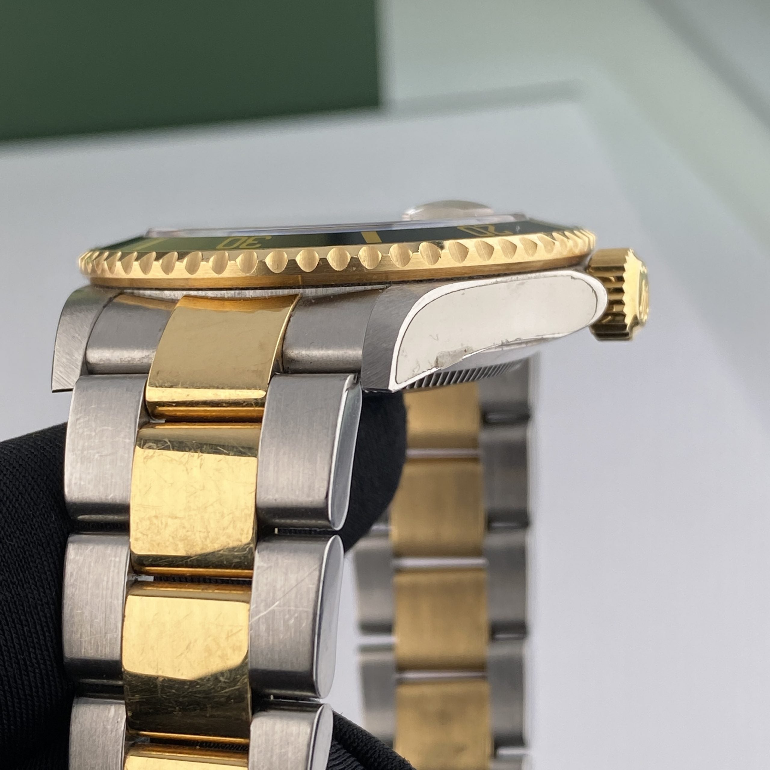 2003 Rolex Submariner 16613 Unpolished Steel & Gold Factory Serti Diamond Dial