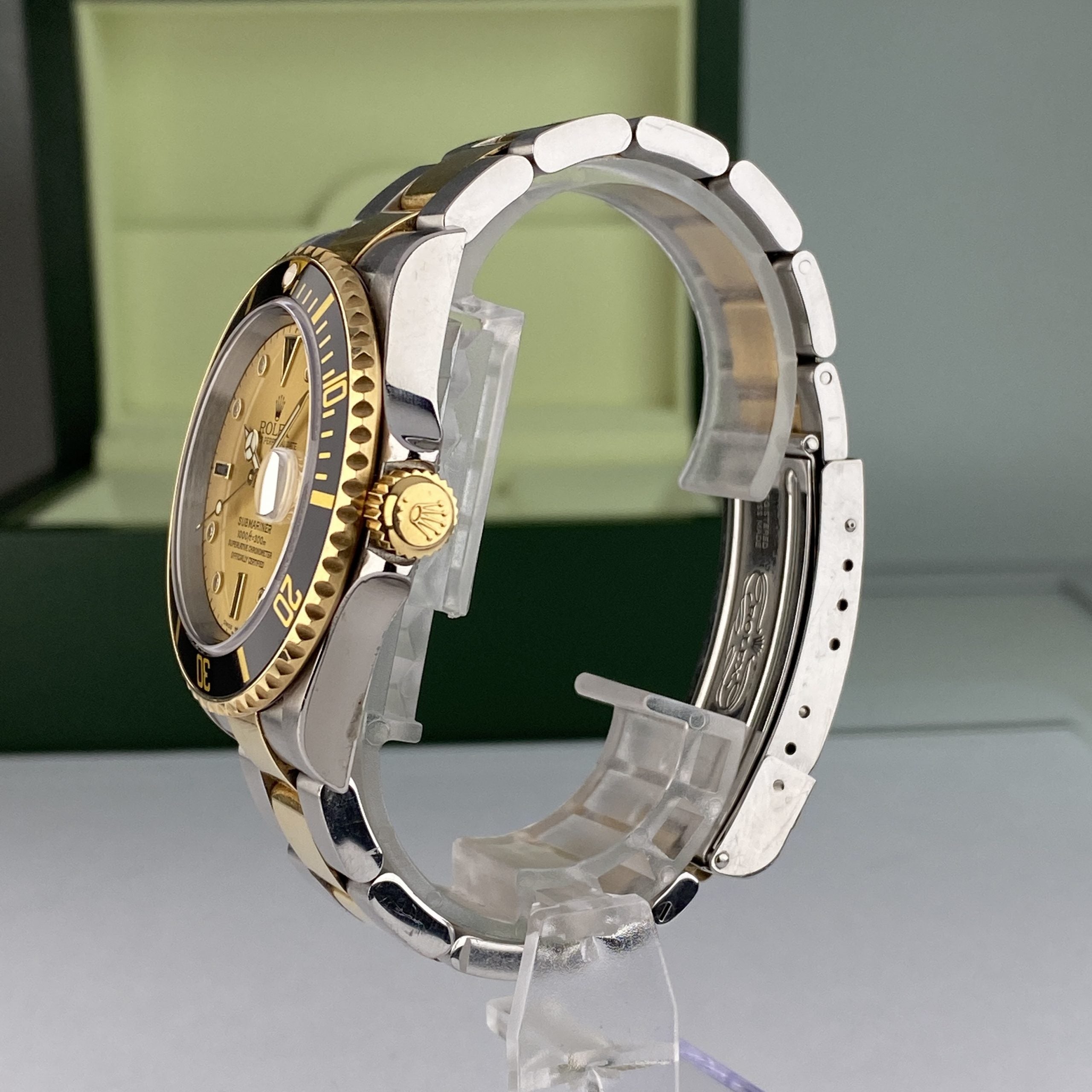 2003 Rolex Submariner 16613 Unpolished Steel & Gold Factory Serti Diamond Dial