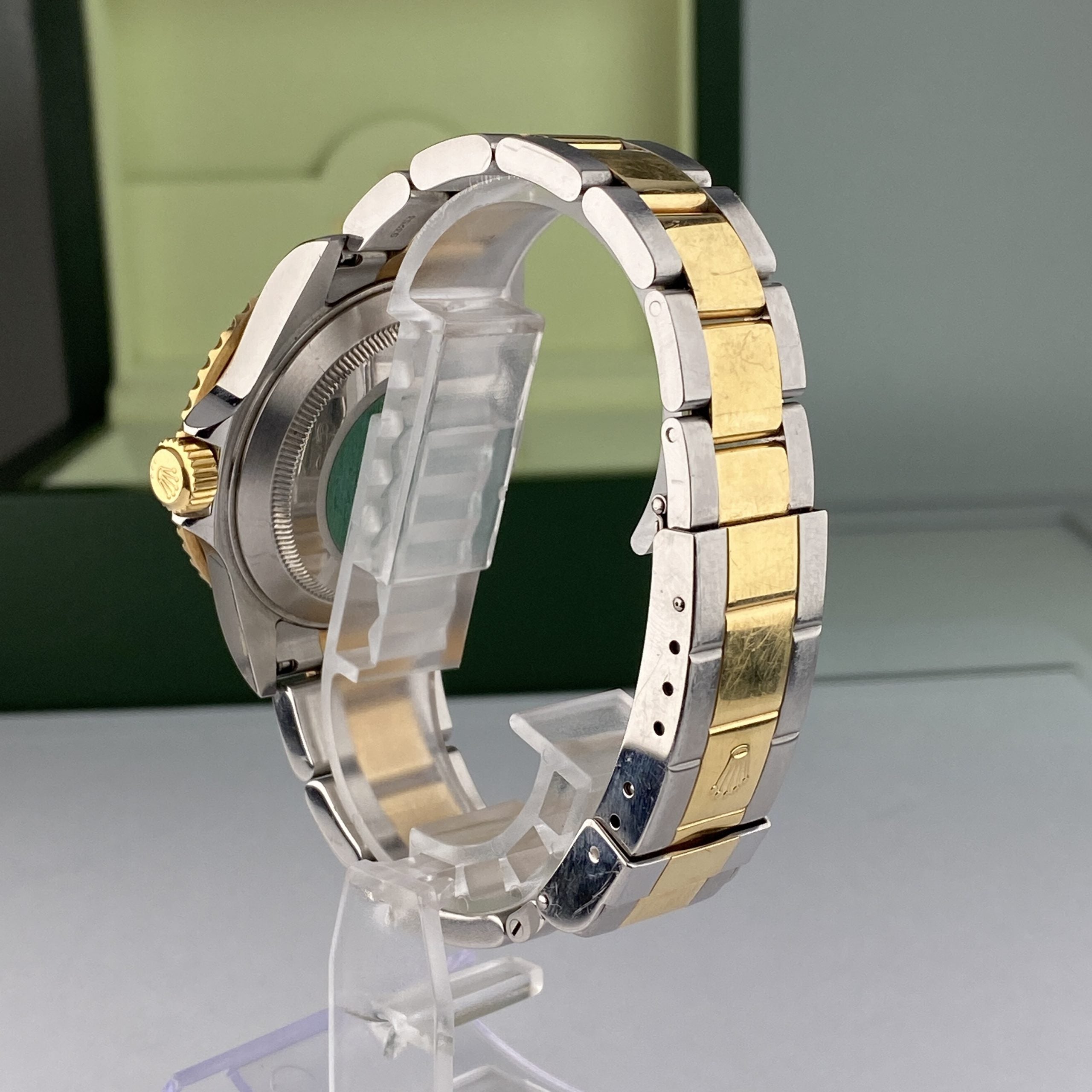 2003 Rolex Submariner 16613 Unpolished Steel & Gold Factory Serti Diamond Dial