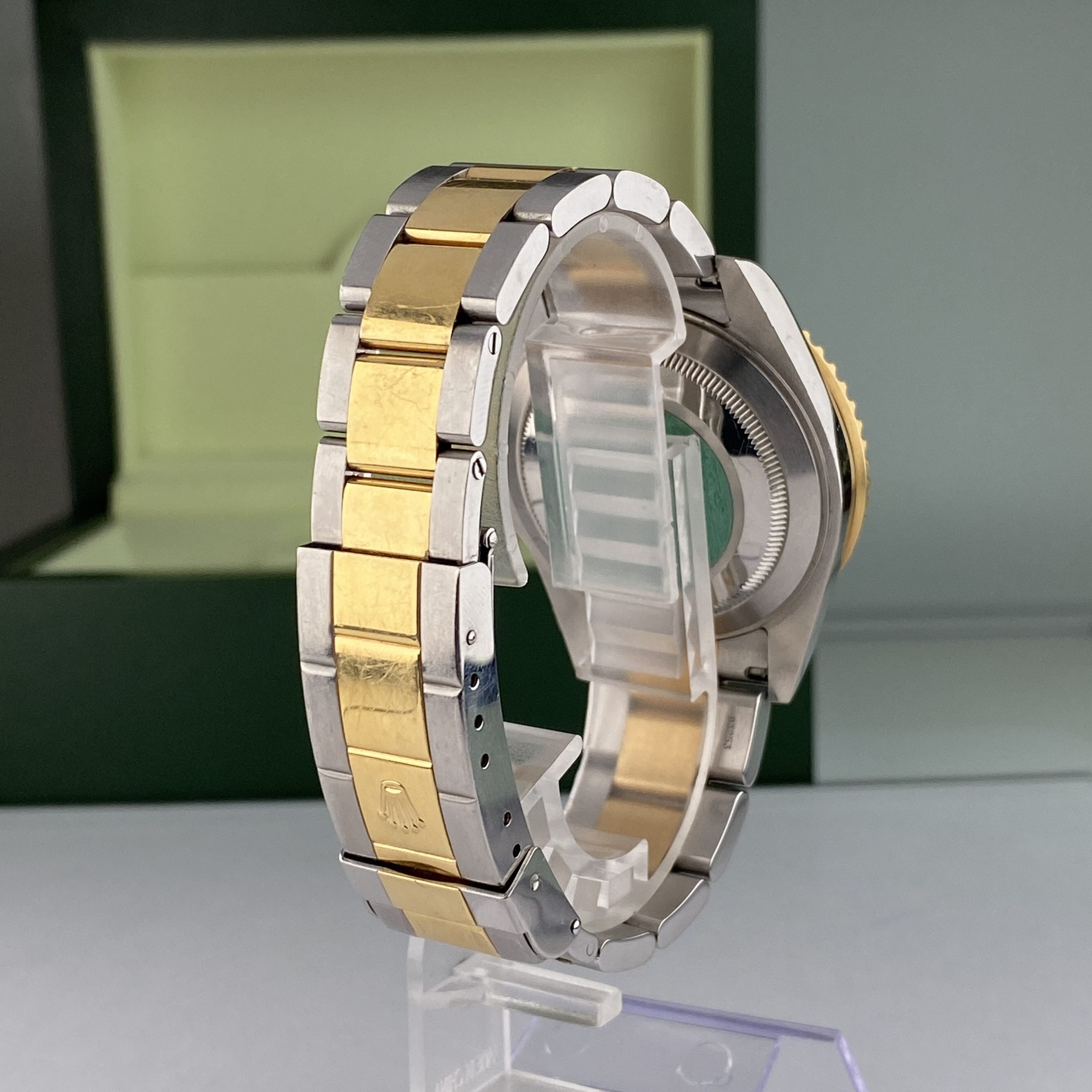 2003 Rolex Submariner 16613 Unpolished Steel & Gold Factory Serti Diamond Dial