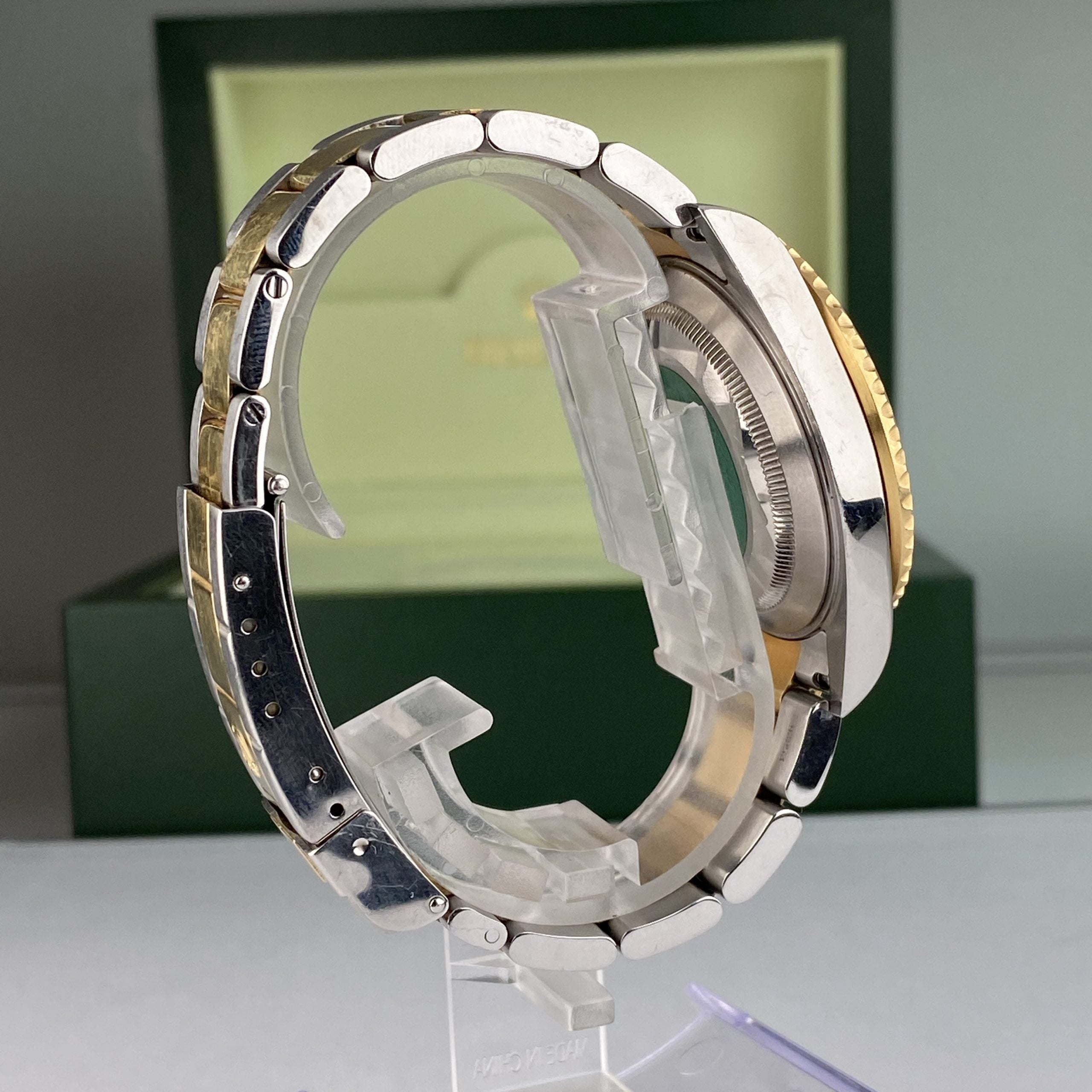 2003 Rolex Submariner 16613 Unpolished Steel & Gold Factory Serti Diamond Dial