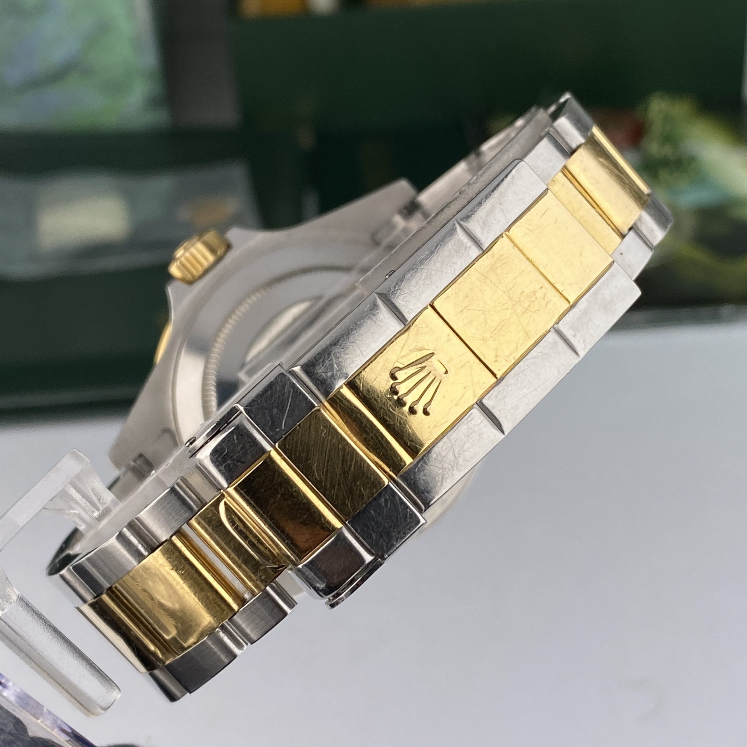2003 Rolex Submariner 16613 Unpolished Steel & Gold Factory Serti Diamond Dial Box & Papers complete set