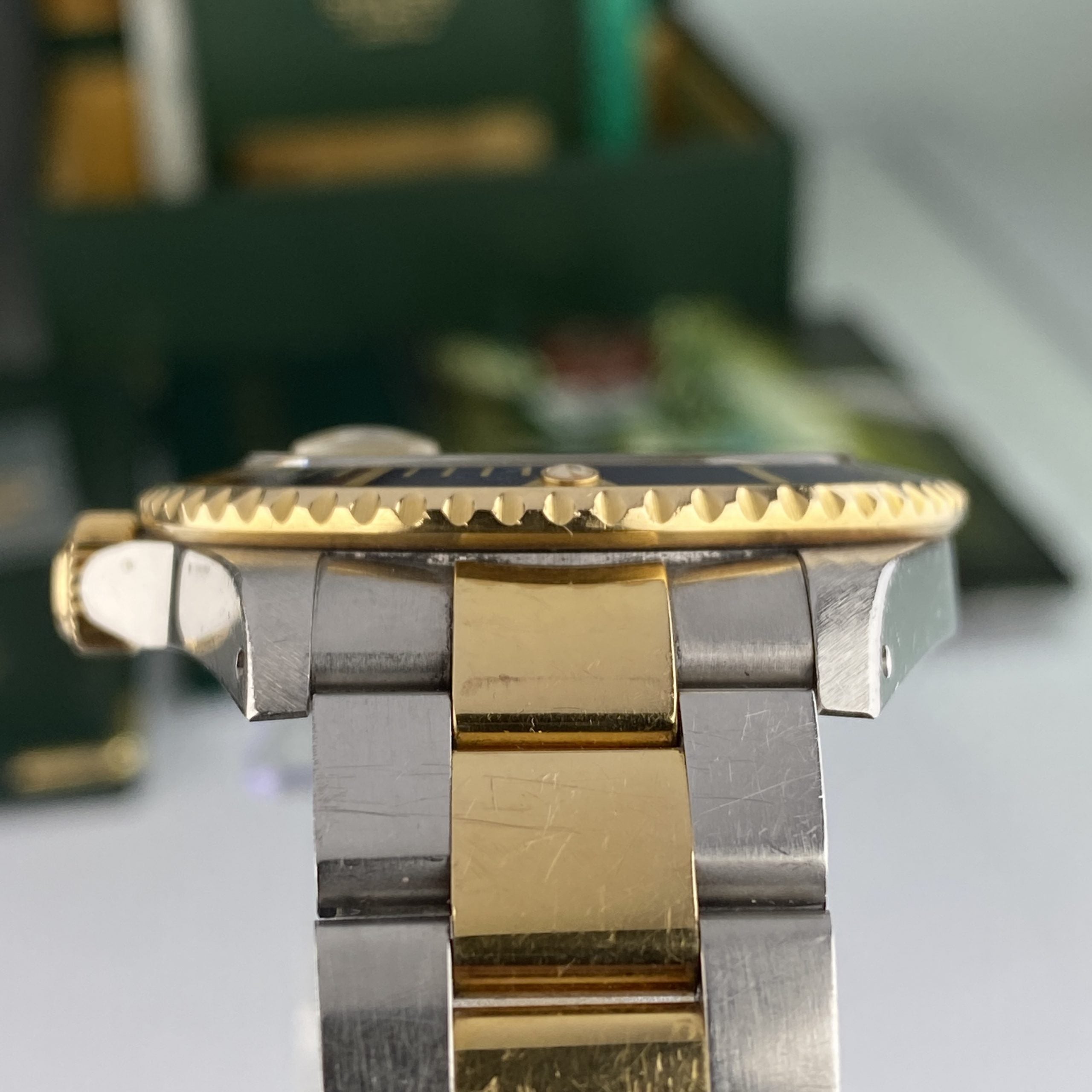 2003 Rolex Submariner 16613 Unpolished Steel & Gold Factory Serti Diamond Dial Box & Papers complete set