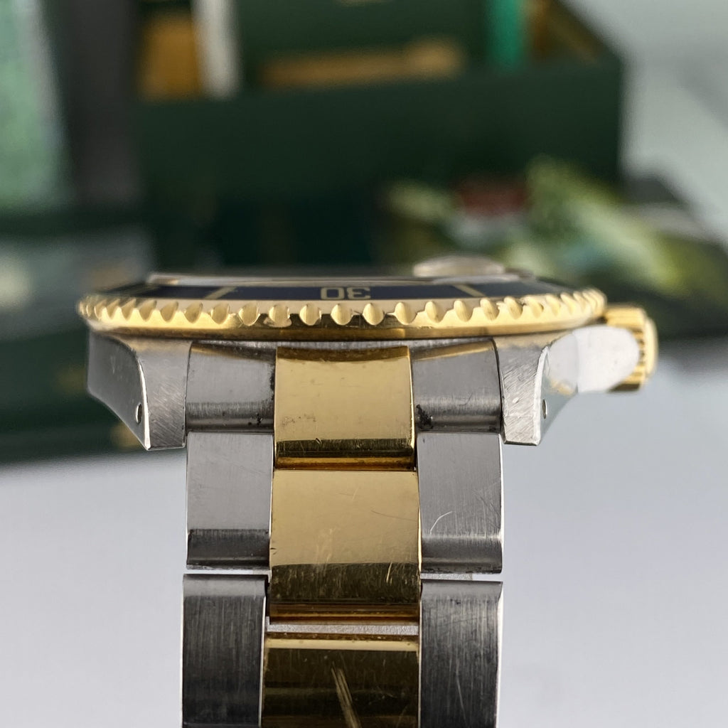 2003 Rolex Submariner 16613 Unpolished Steel & Gold Factory Serti Diamond Dial Box & Papers complete set