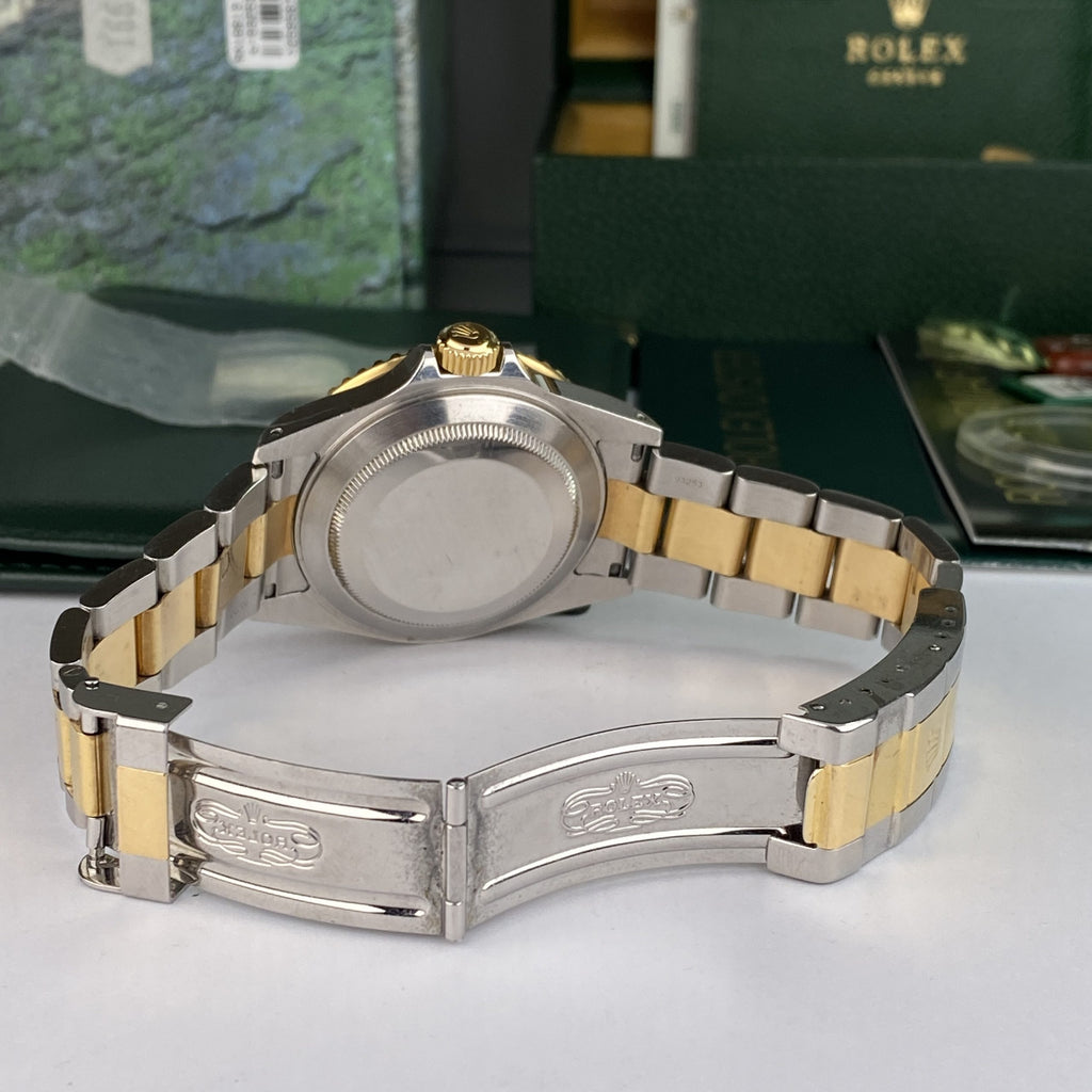 2003 Rolex Submariner 16613 Unpolished Steel & Gold Factory Serti Diamond Dial Box & Papers complete set