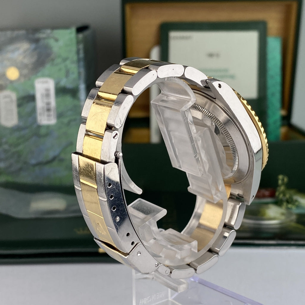 2003 Rolex Submariner 16613 Unpolished Steel & Gold Factory Serti Diamond Dial Box & Papers complete set