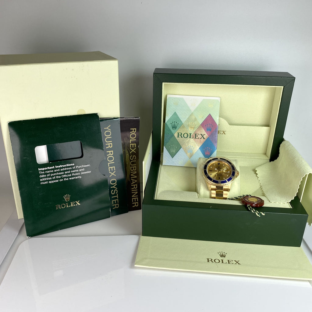 2003 Rolex Submariner 16618 Unpolished Factory Diamond Serti Dial with Box & Papers Complete