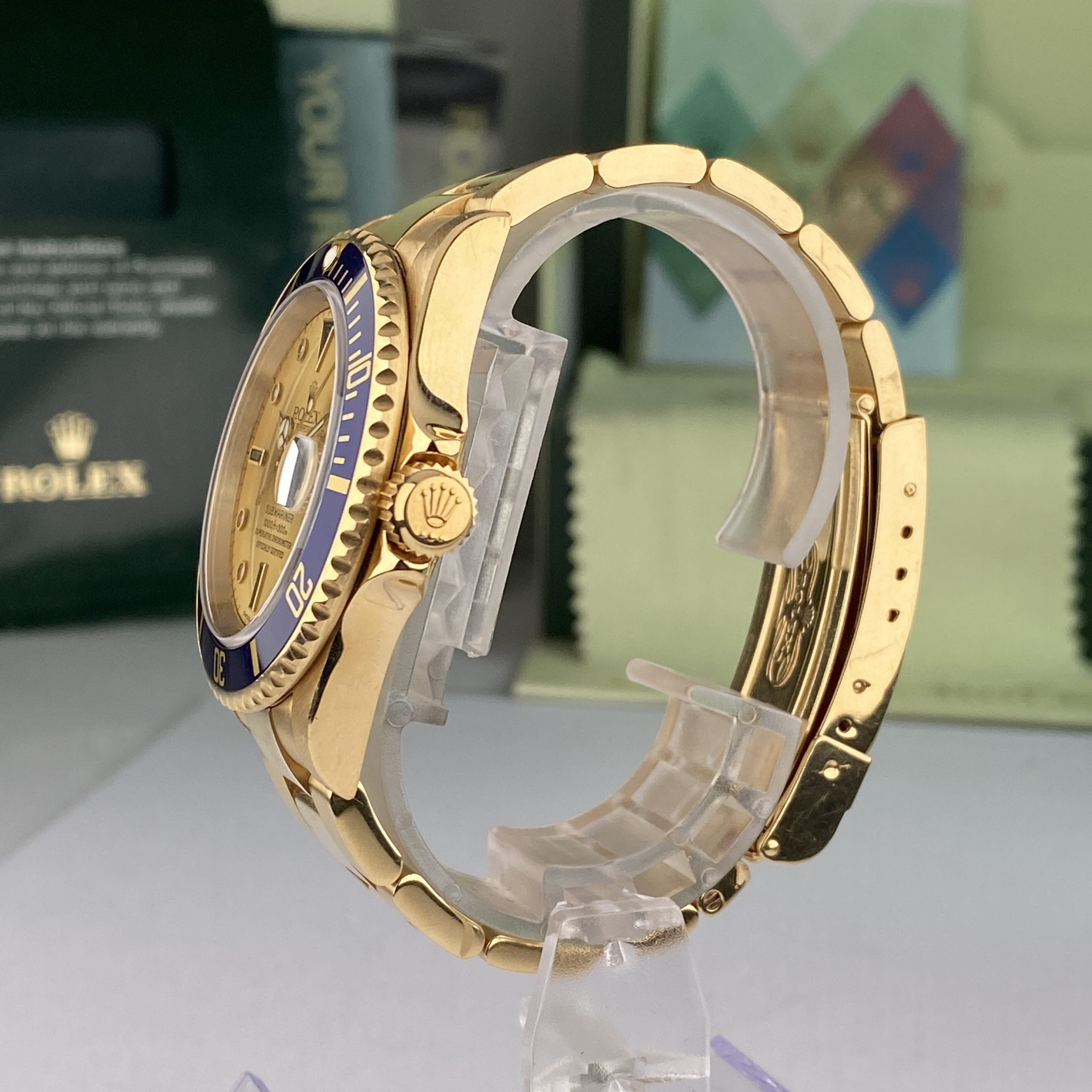 2003 Rolex Submariner 16618 Unpolished Factory Diamond Serti Dial with Box & Papers Complete