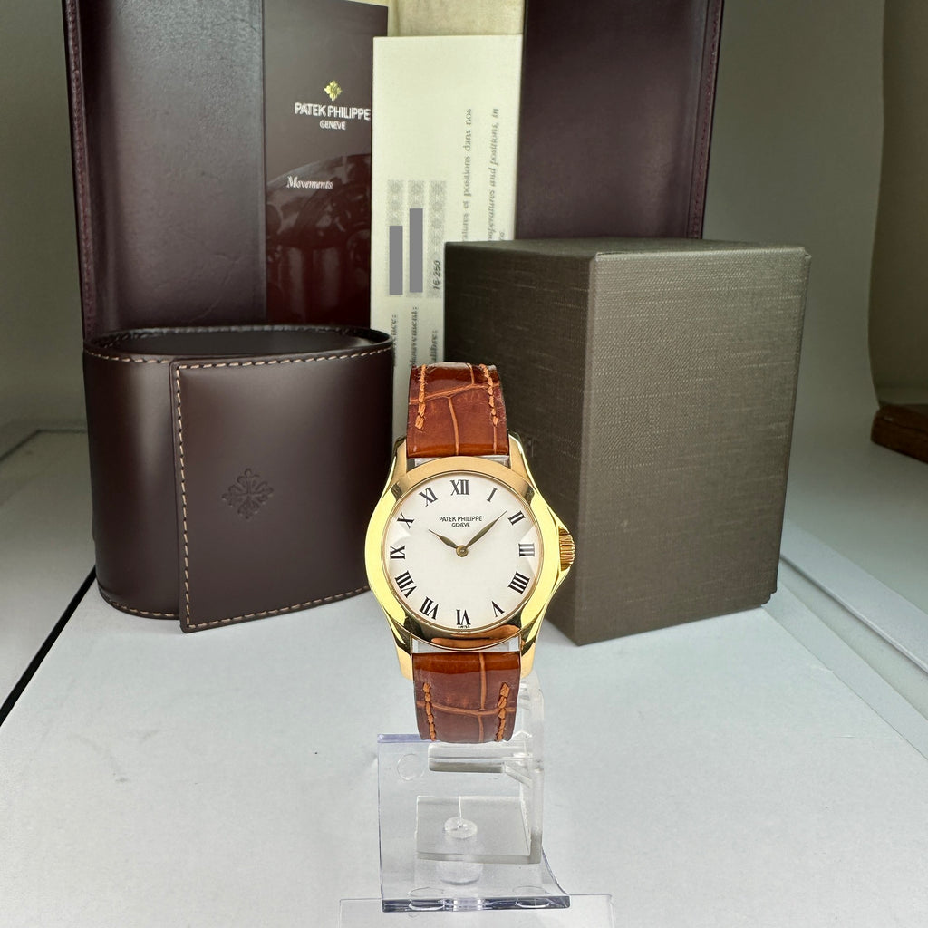 2004 Patek Philippe 4905J-001 Calatrava Ladies 18k gold with Box & papers
