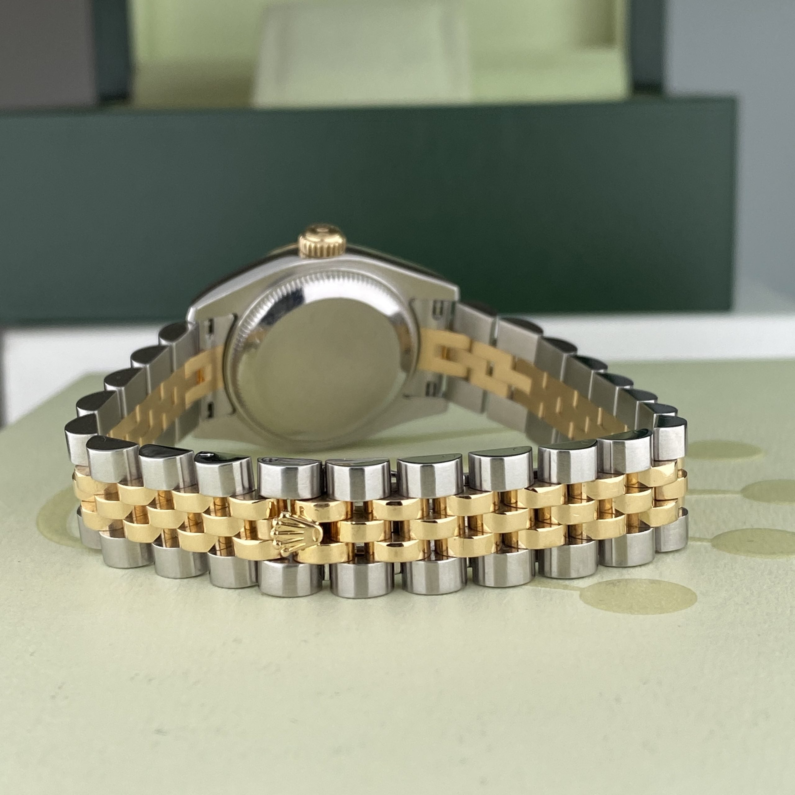 2004 Rolex Datejust 179173 Ladies 26mm Rare Original Diamond Green Jadeite Dial
