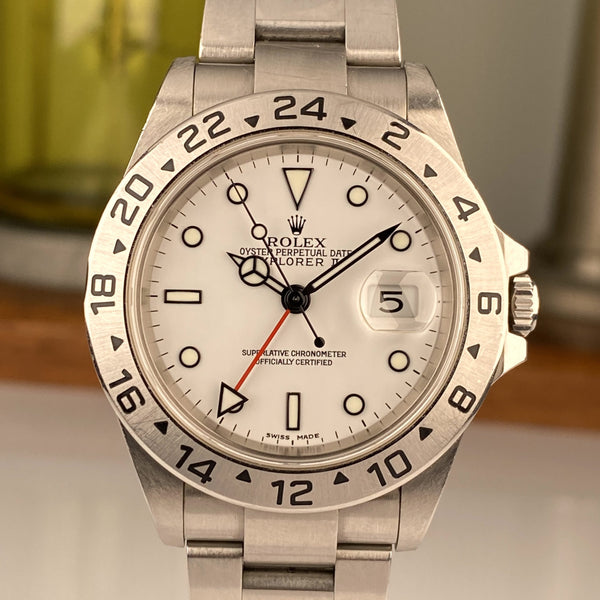 2004 Rolex Explorer II 16570 MKII Unpolished Polar White Dial