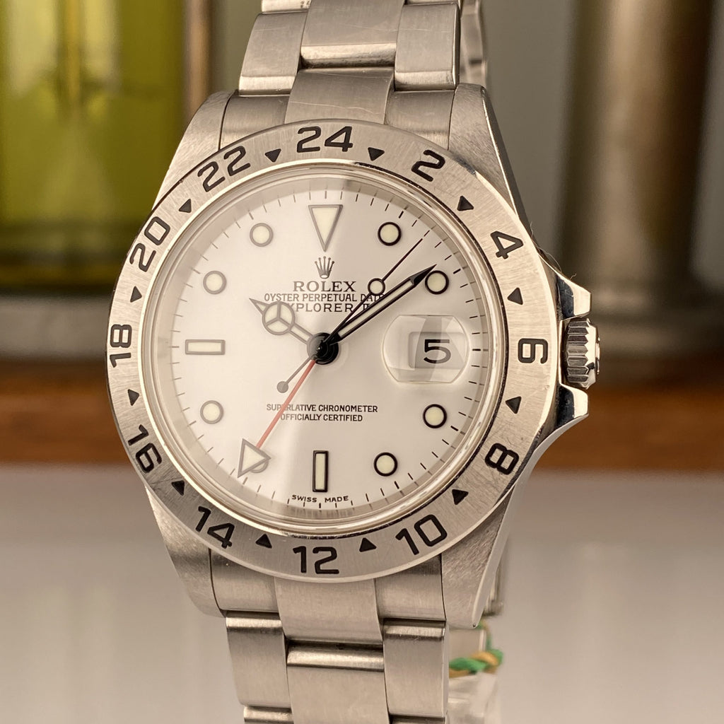 2004 Rolex Explorer II 16570 MKII Unpolished Polar White Dial