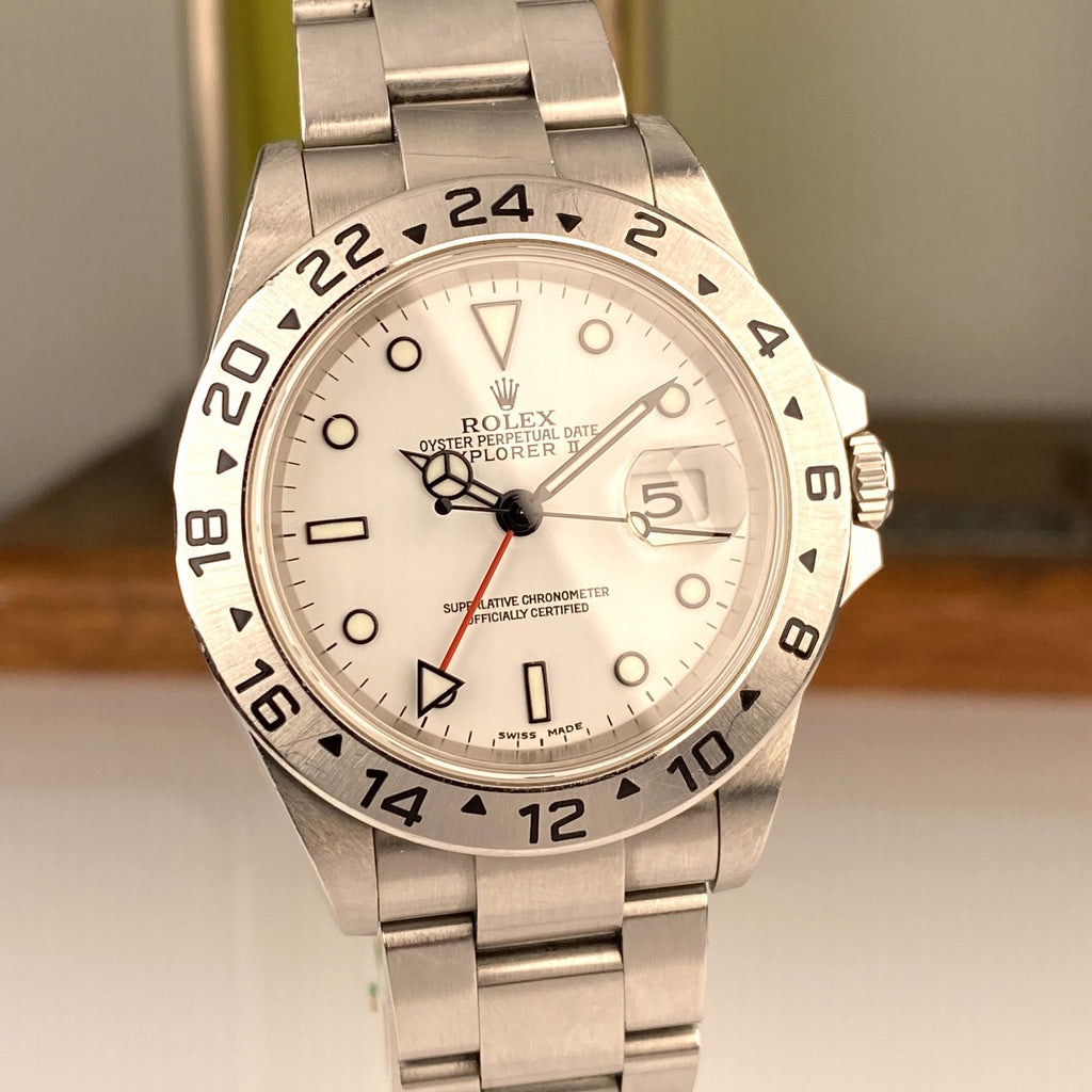 2004 Rolex Explorer II 16570 MKII Unpolished Polar White Dial