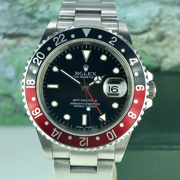2004 Rolex GMT Master II 16710 Coke F serial No Holes With Box